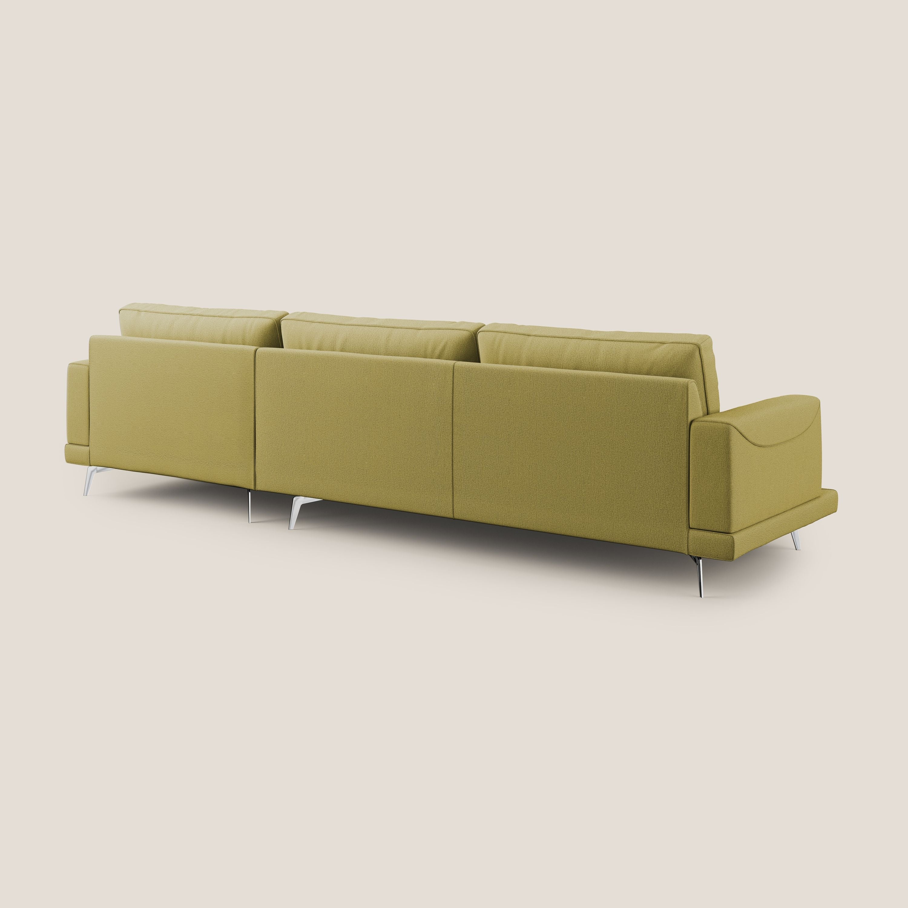 Dorian canapé d'angle moderne en tissu doux anti-tache T05 jaune - Image 4