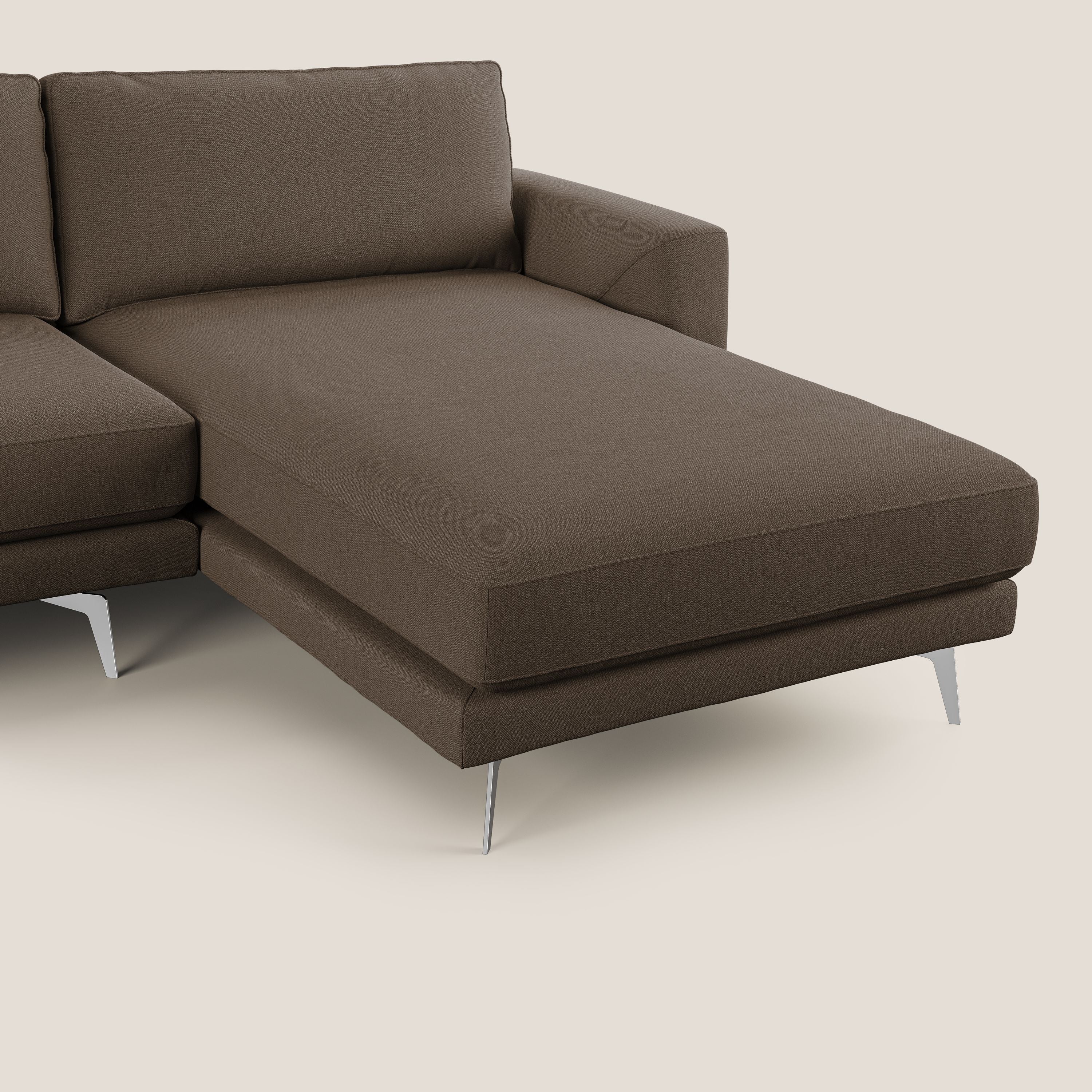 Dorian canapé d'angle moderne en tissu doux anti-tache T05 marron - Image 8