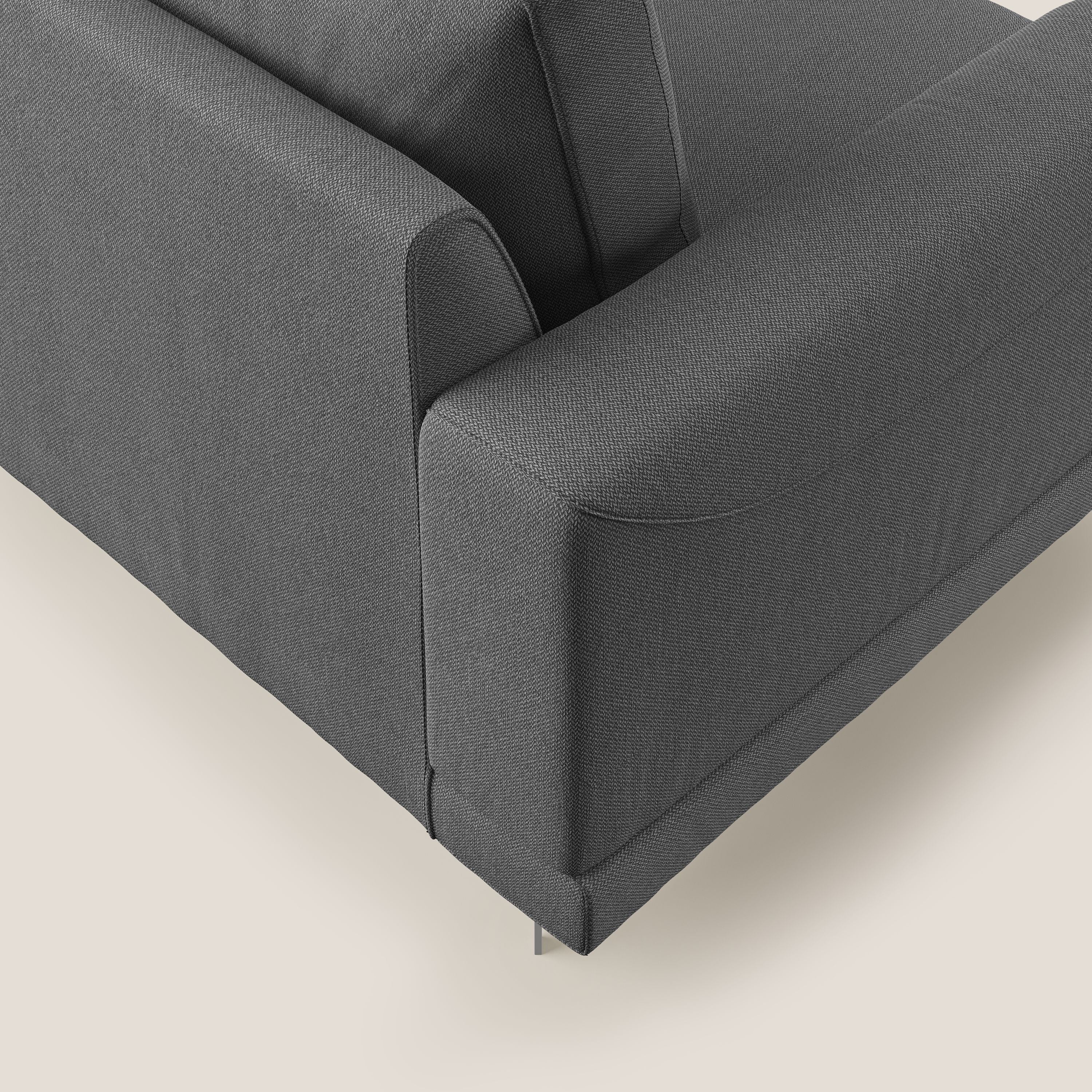 Dorian fauteuil moderne en tissu doux anti-tache T05 anthracite - Image 6