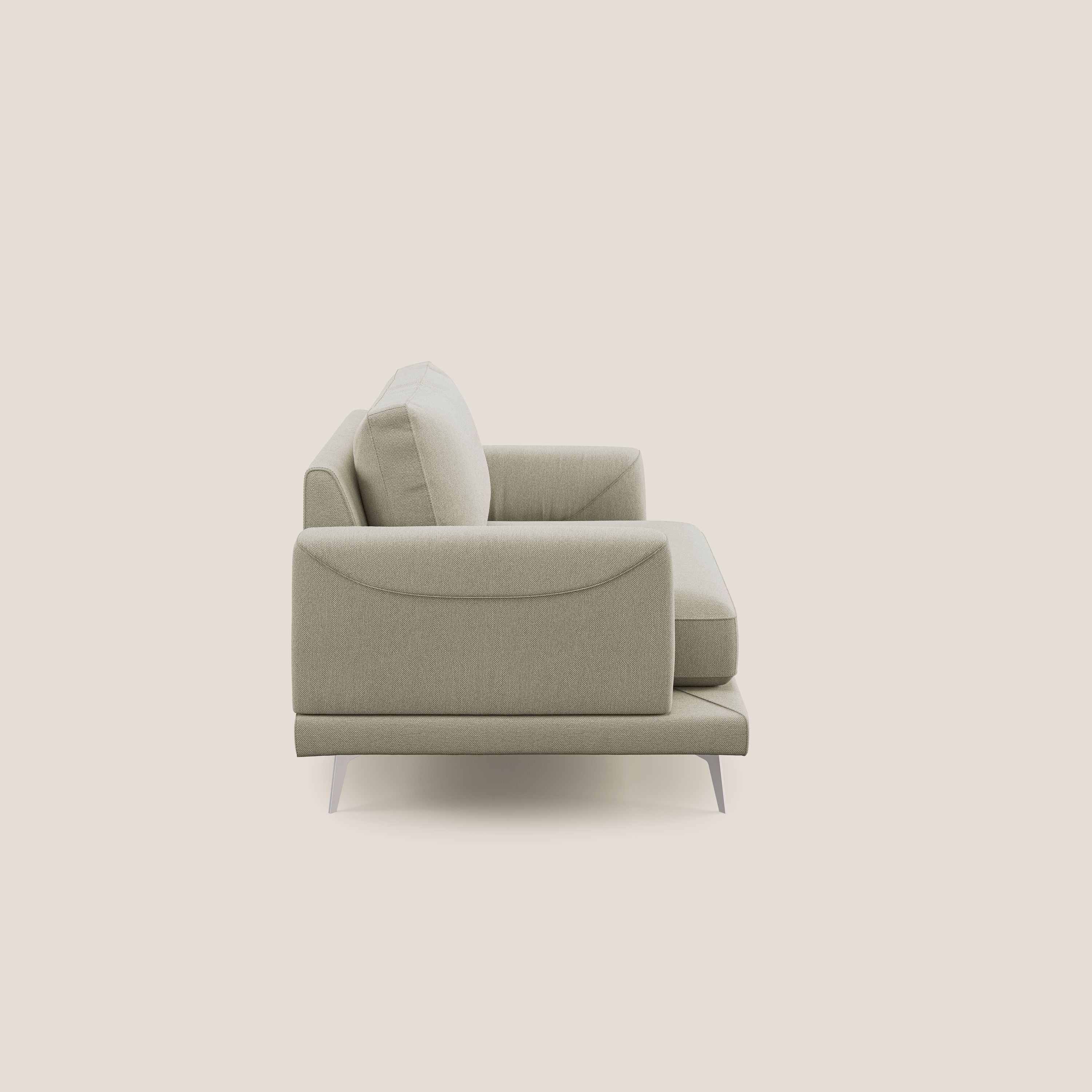 Dorian fauteuil moderne en tissu doux anti-tache T05 crĂšme - Image 3