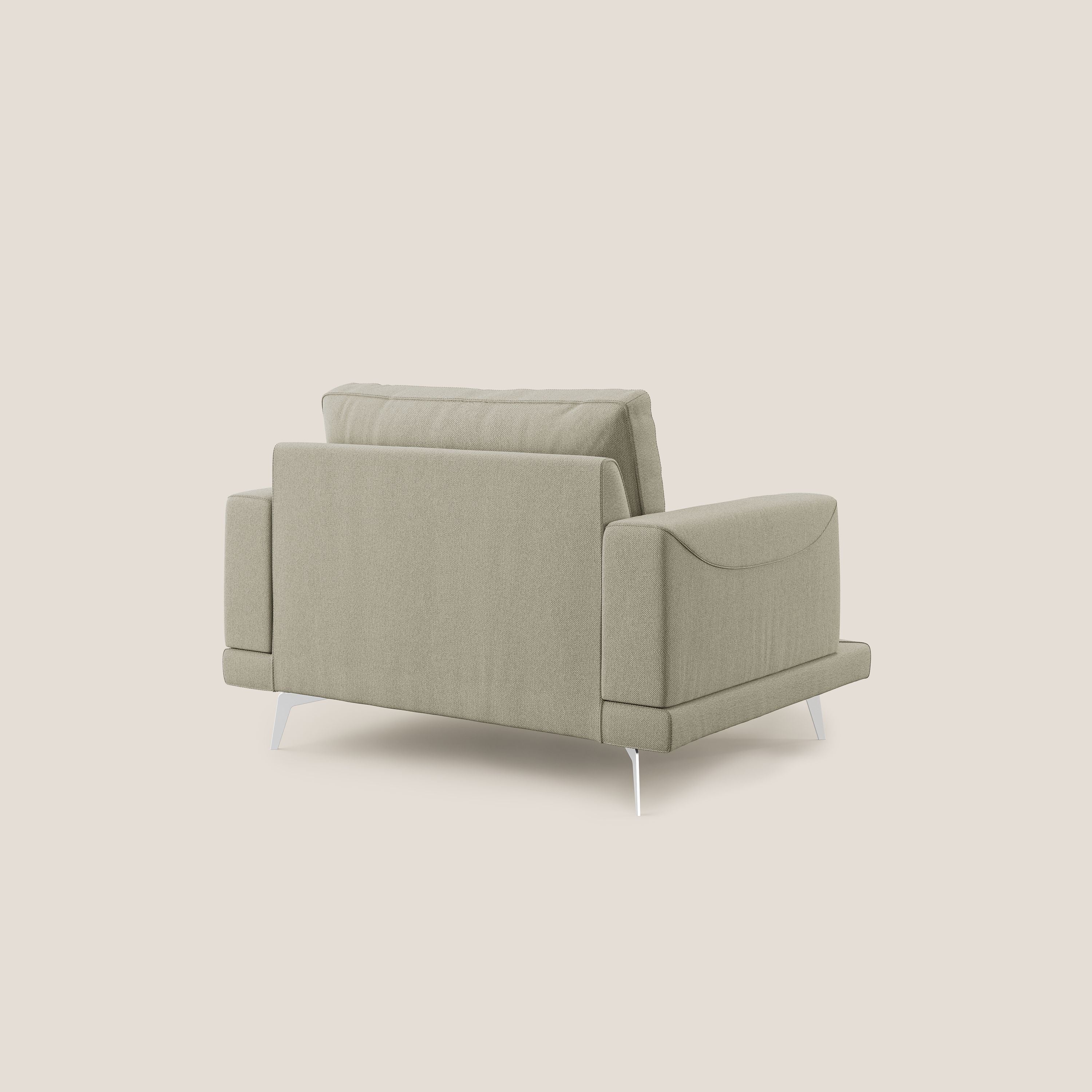Dorian fauteuil moderne en tissu doux anti-tache T05 crĂšme - Image 4