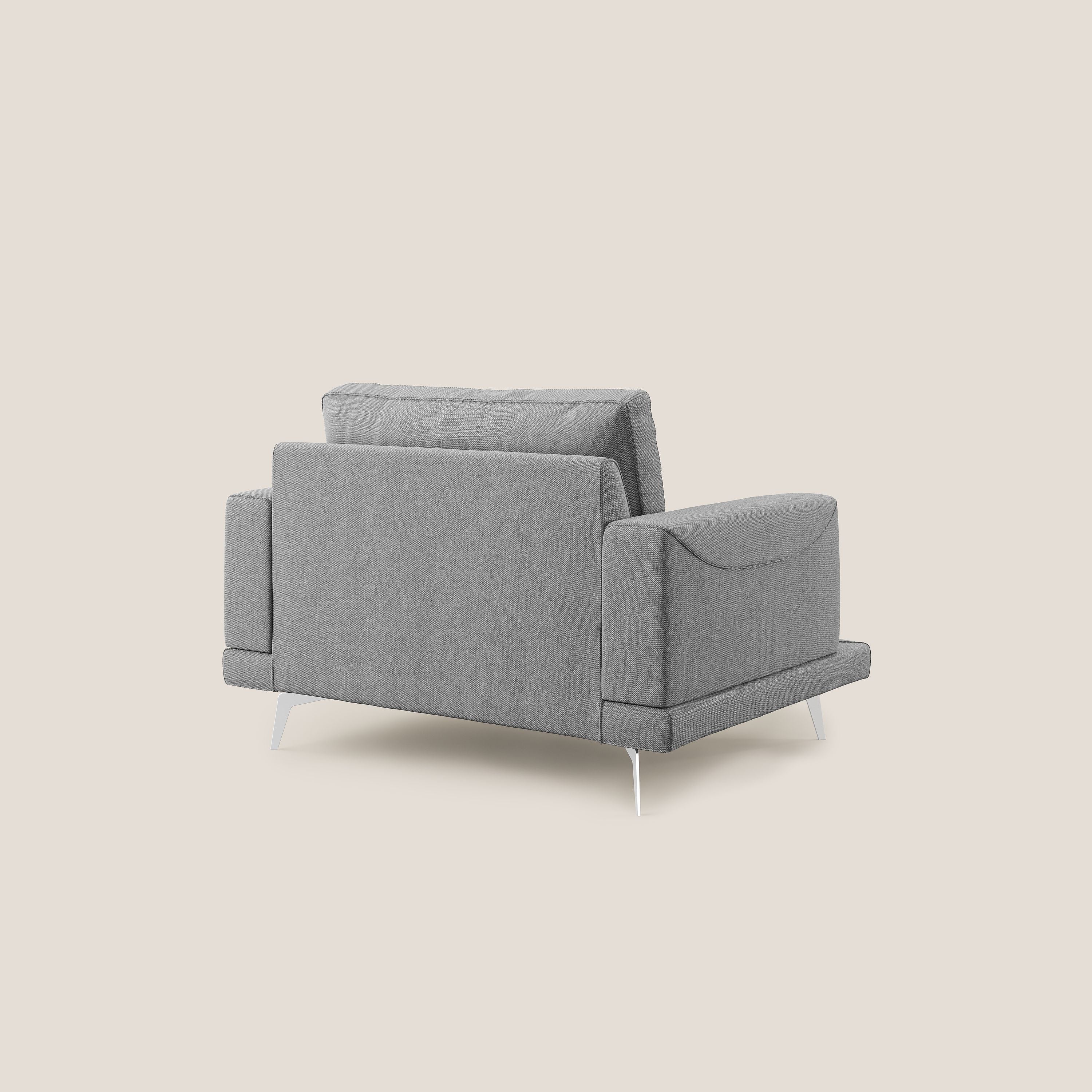 Dorian fauteuil moderne en tissu doux anti-tache T05 gris - Image 4