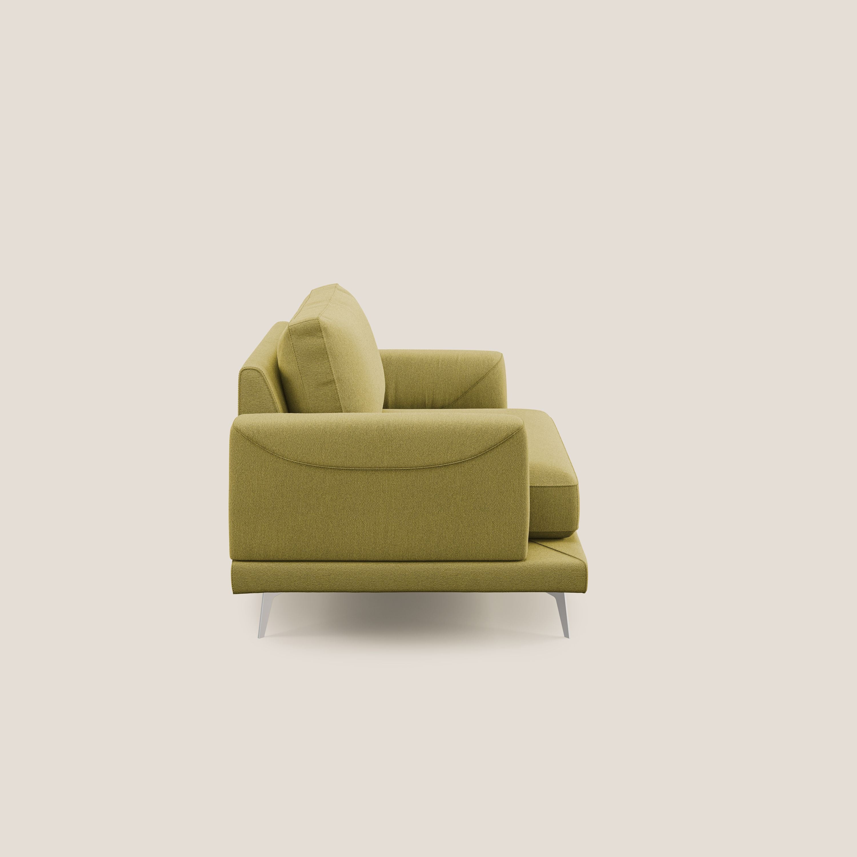 Dorian fauteuil moderne en tissu doux anti-tache T05 jaune - Image 3