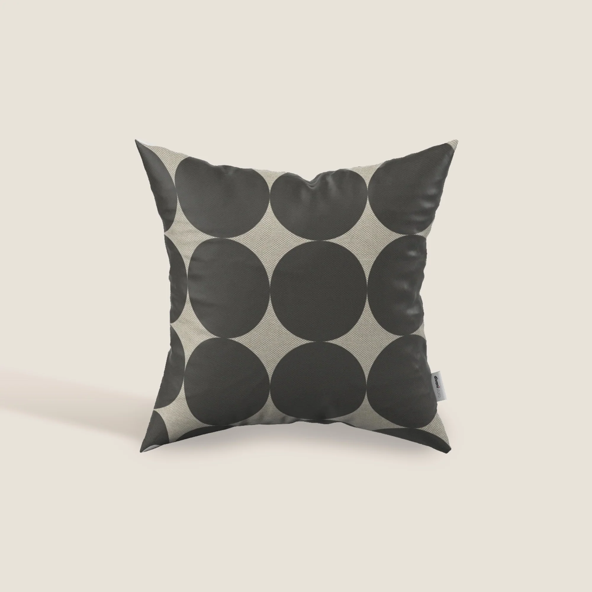 Dot coussins géométriques en tissu hydrofuge Taupe tortora
