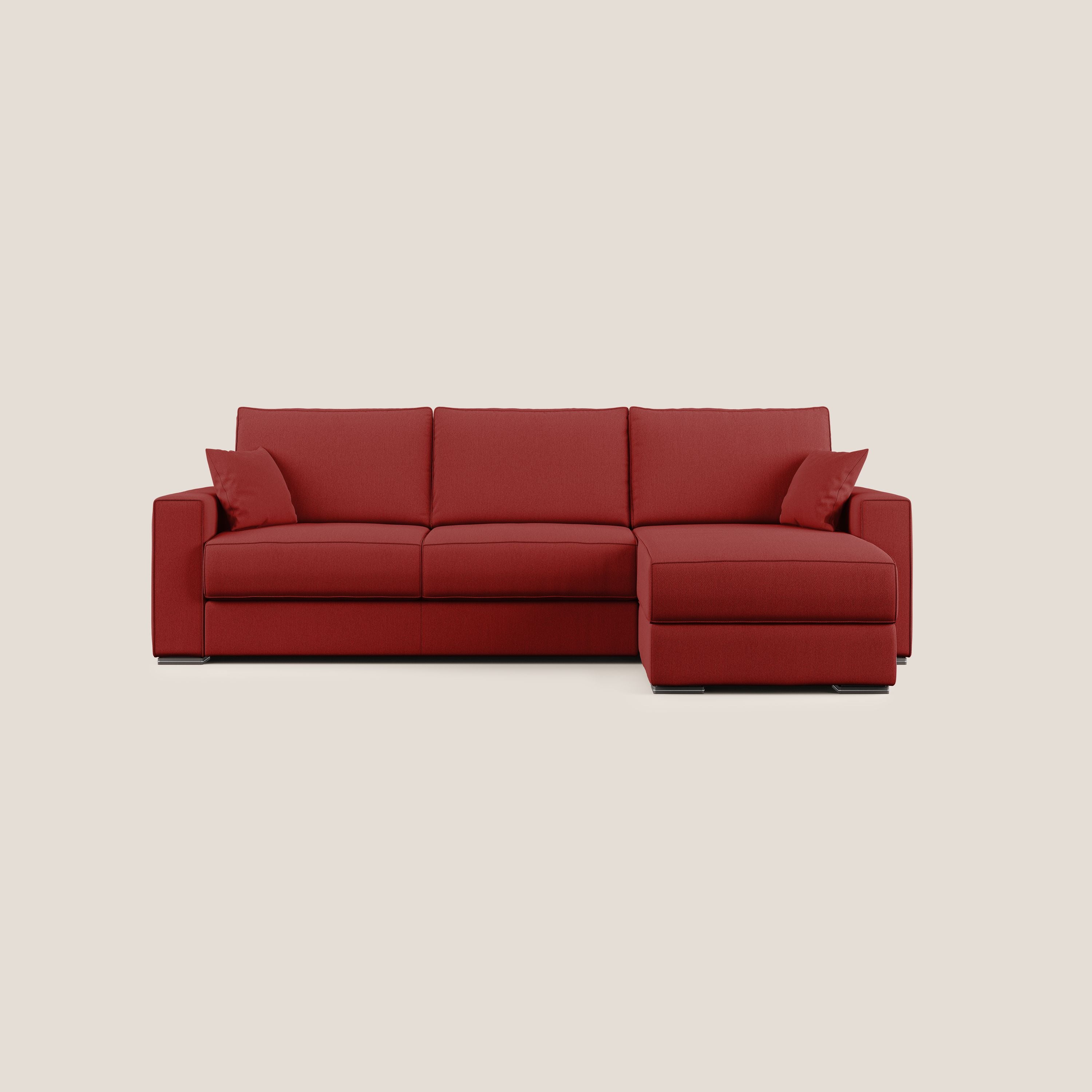 Dream Canapé convertible d'angle en tissu détachable T05 rouge