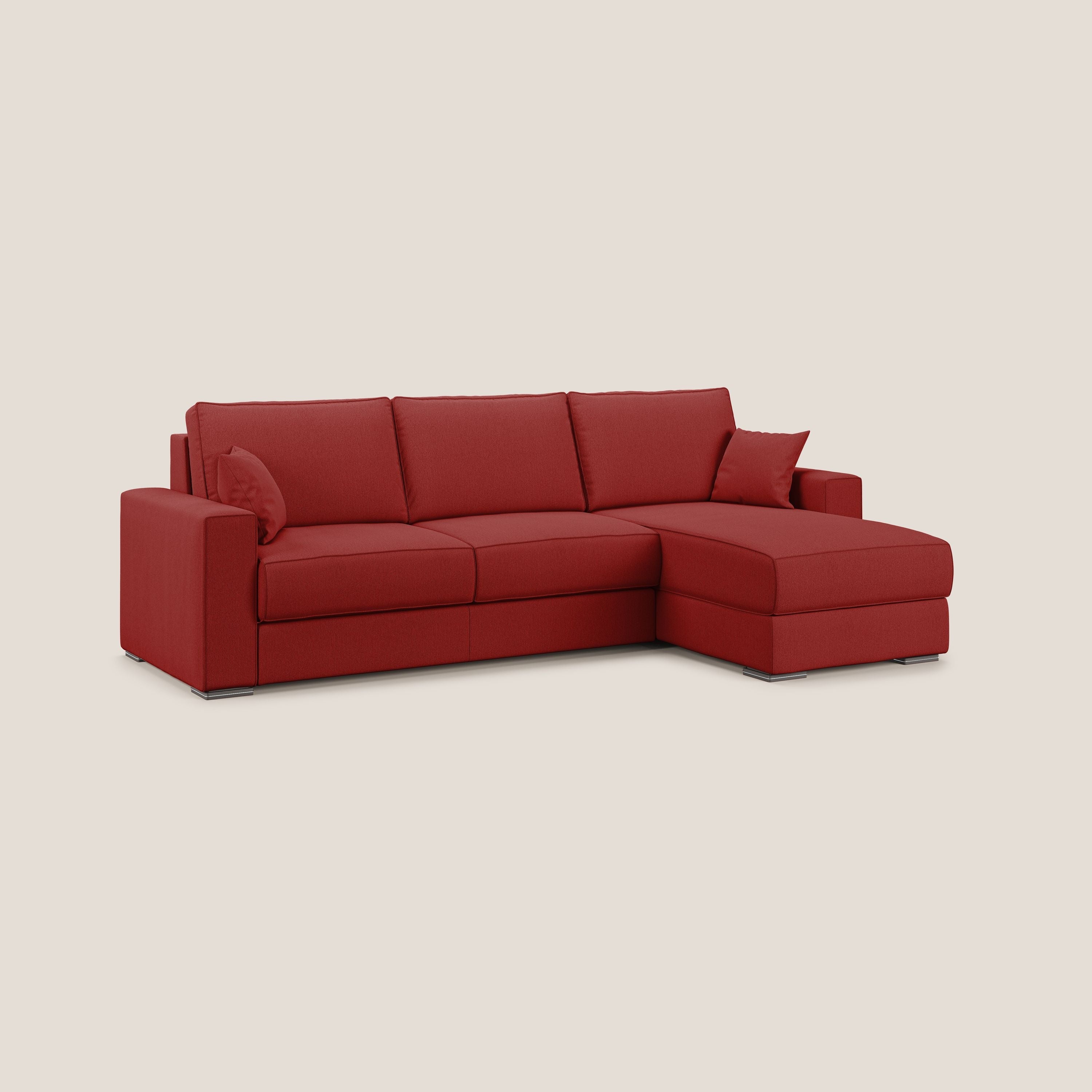 Dream Canapé convertible d'angle en tissu détachable T05 rouge - Image 2
