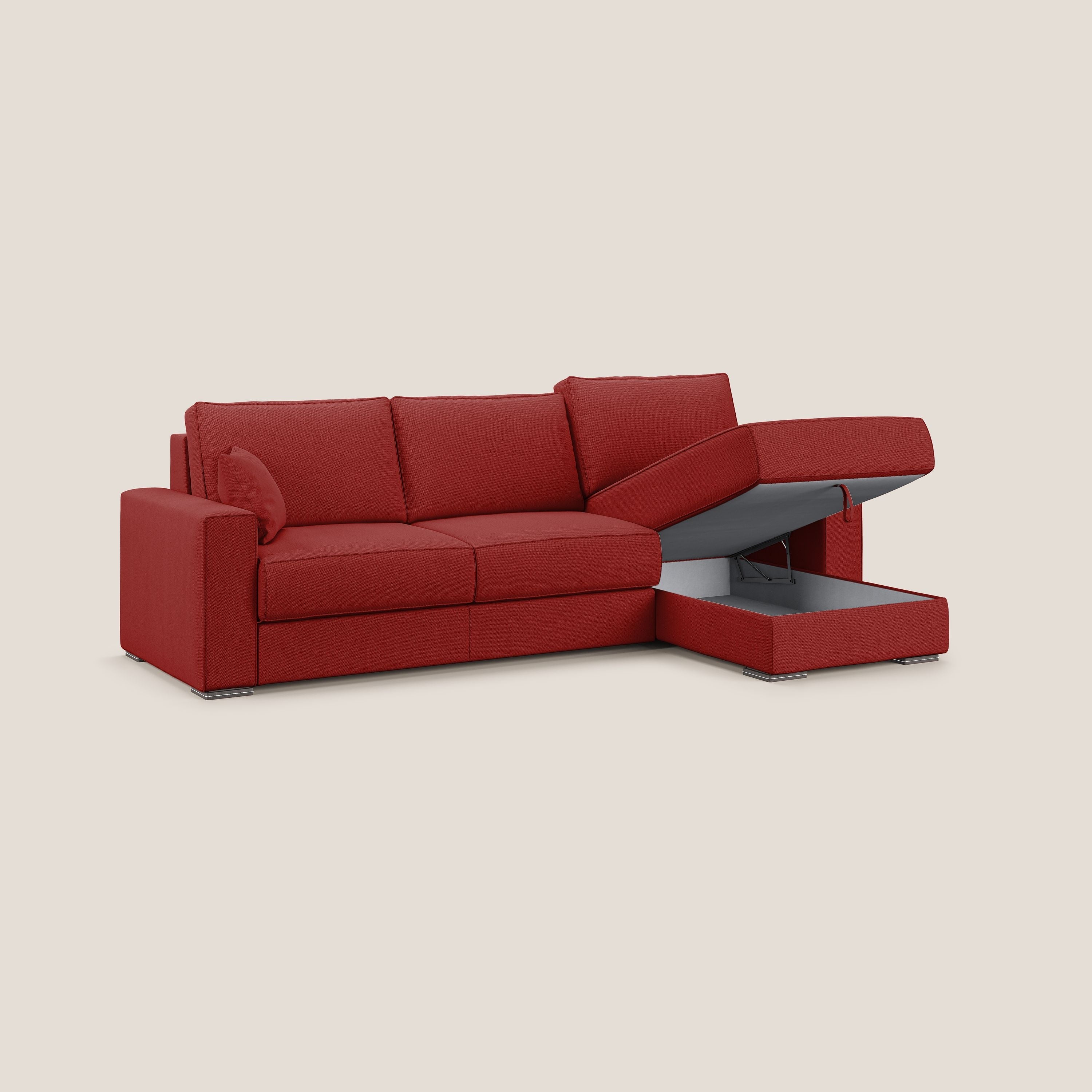 Dream Canapé convertible d'angle en tissu détachable T05 rouge - Image 3