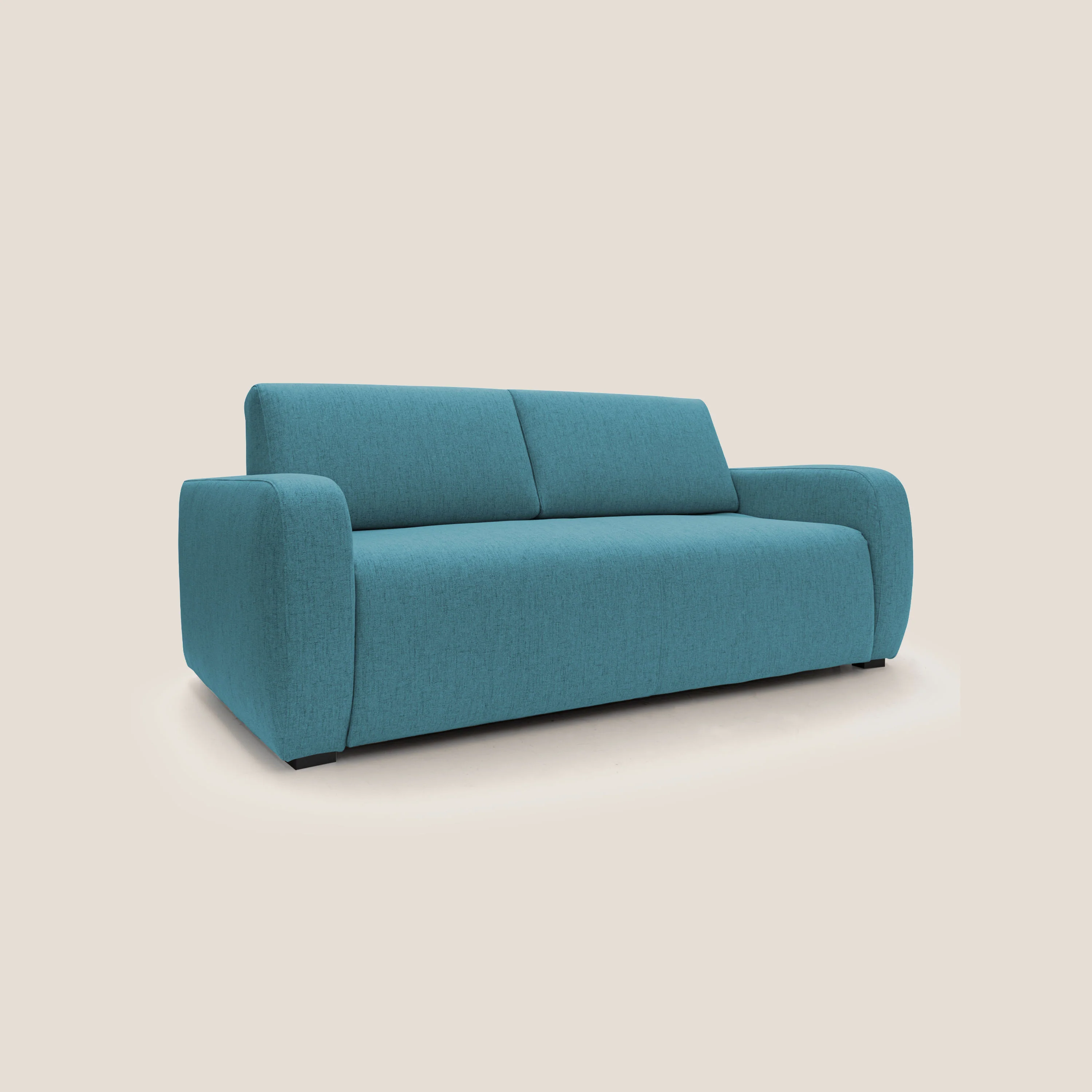 Duna Canapé lit convertible matelas 20cm en tissu doux flammé imperméable T03 bleu ciel - Image 3
