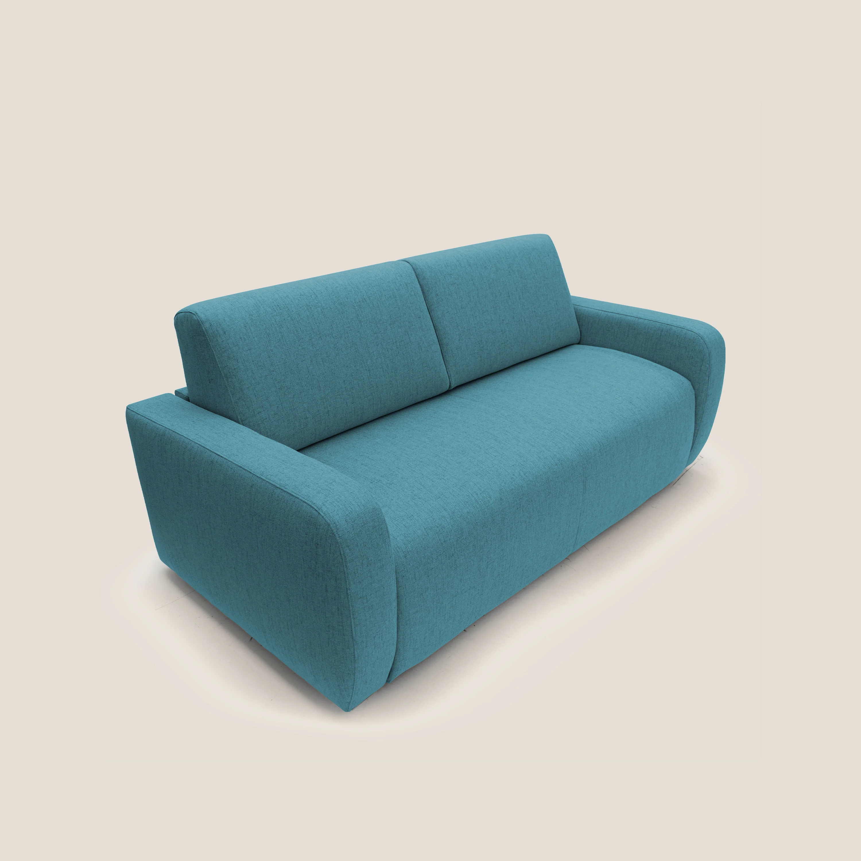 Duna Canapé lit convertible matelas 20cm en tissu doux flammé imperméable T03 bleu ciel - Image 4