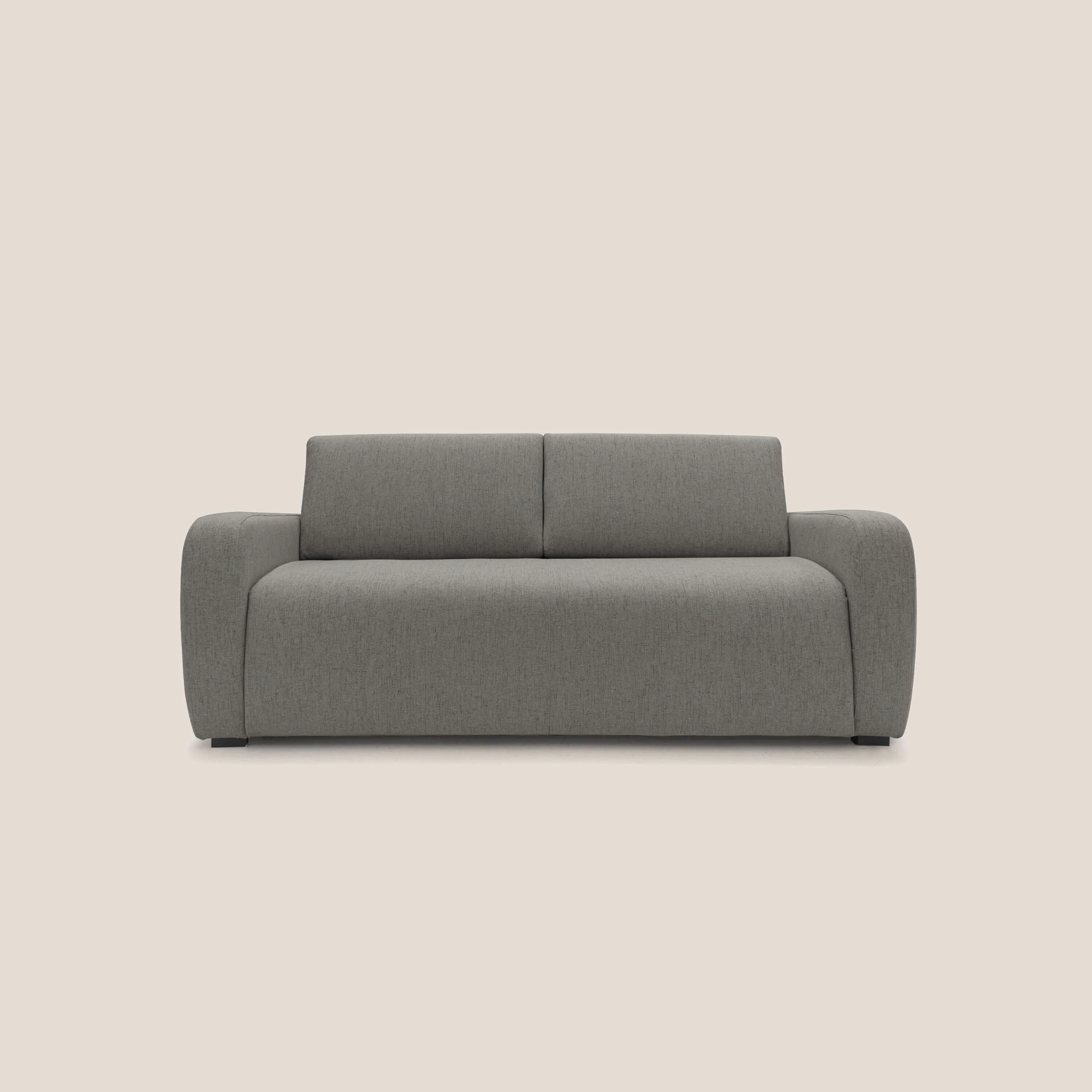 Duna Canapé lit convertible matelas 20cm en tissu doux flammé imperméable T03 taupe