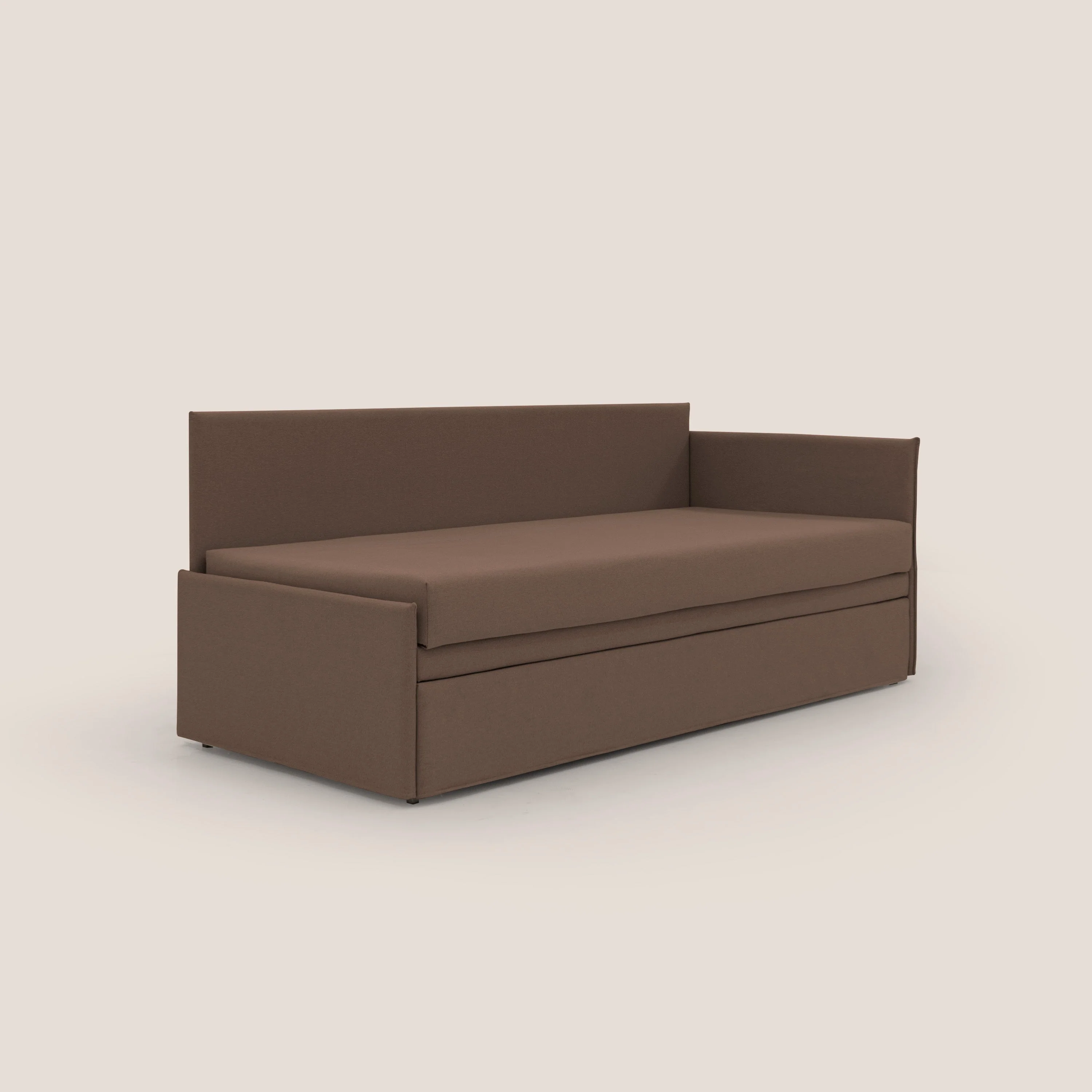 Durini Canapé duplex avec lits jumeaux et tissu effet coton imperméable T13 marron - Image 3