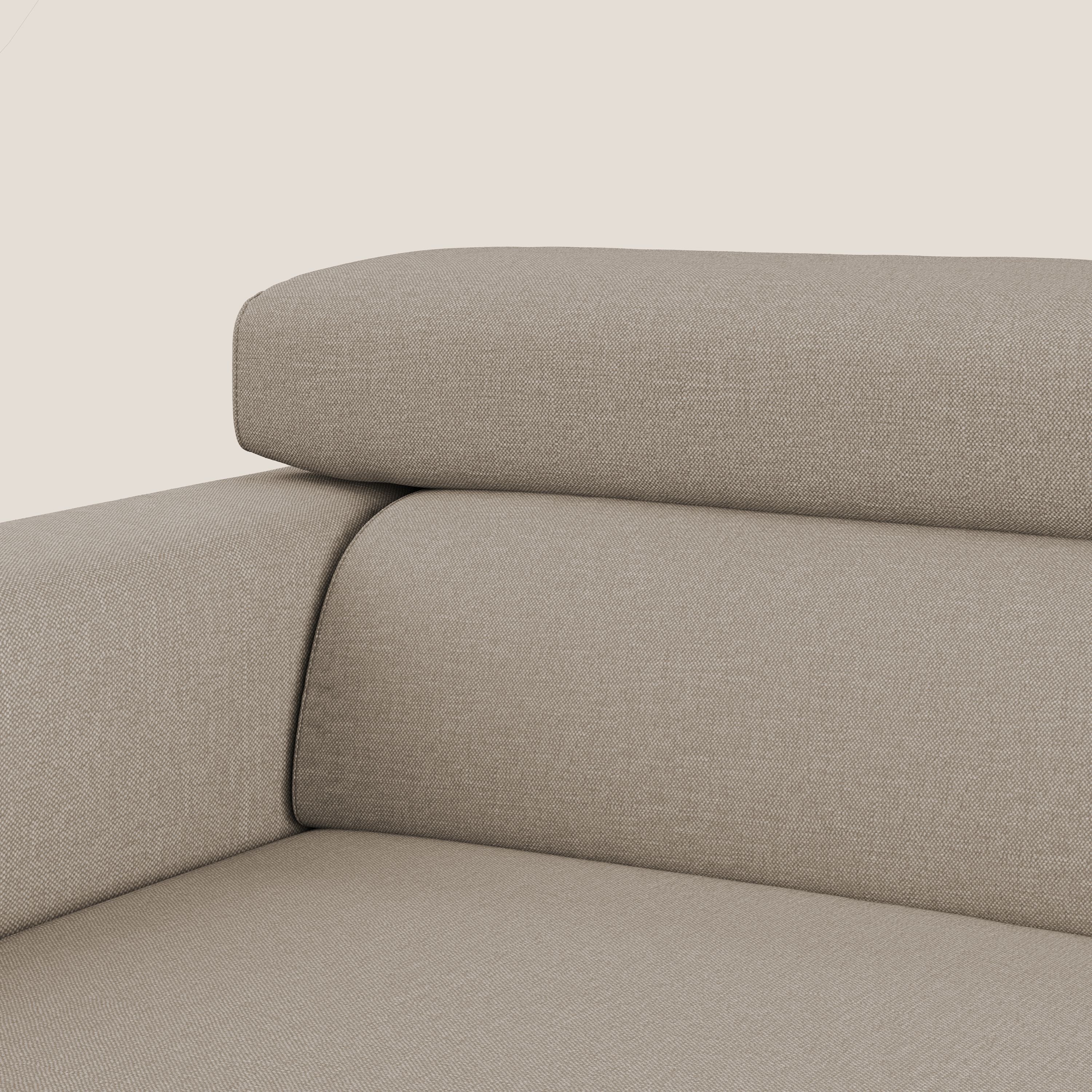 Dylan canapé avec pouf extractible à 3 assises en tissu effet coton imperméable T13 beige - Image 10