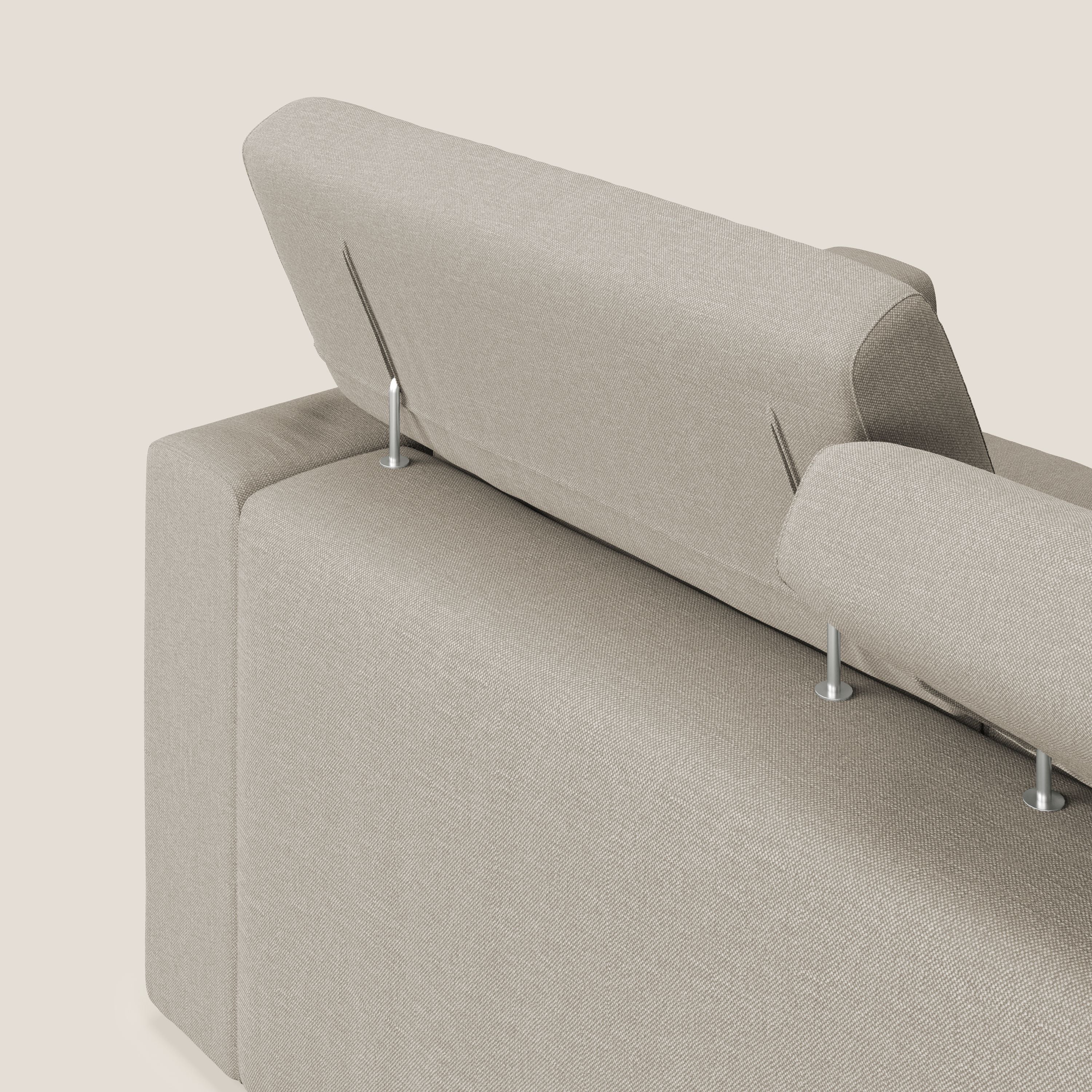 Dylan canapé avec pouf extractible à 3 assises en tissu effet coton imperméable T13 crème - Image 10