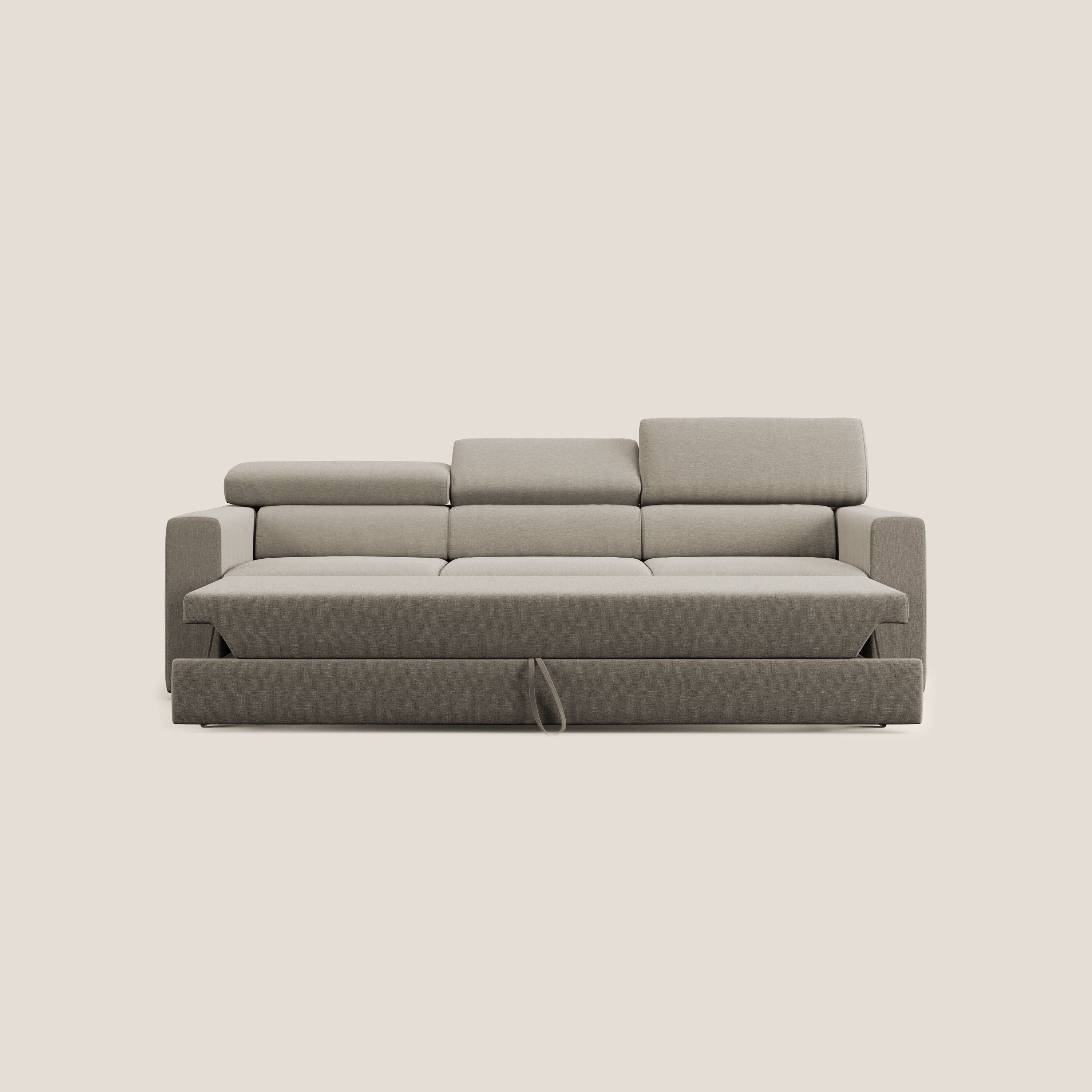 Dylan canapé avec pouf extractible à 3 assises en tissu effet coton imperméable T13 crème - Image 6