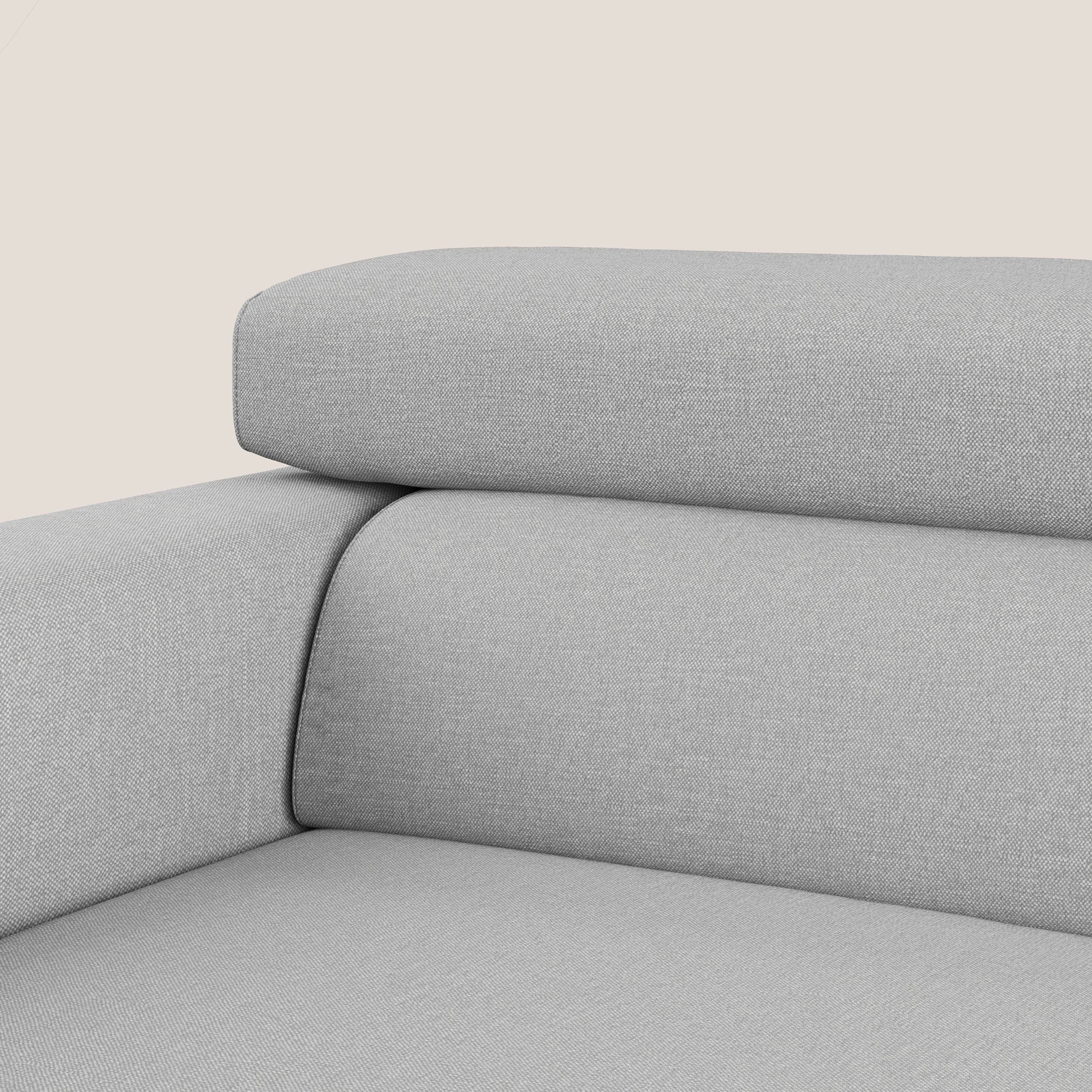 Dylan canapé avec pouf extractible à 3 assises en tissu effet coton imperméable T13 gris - Image 10