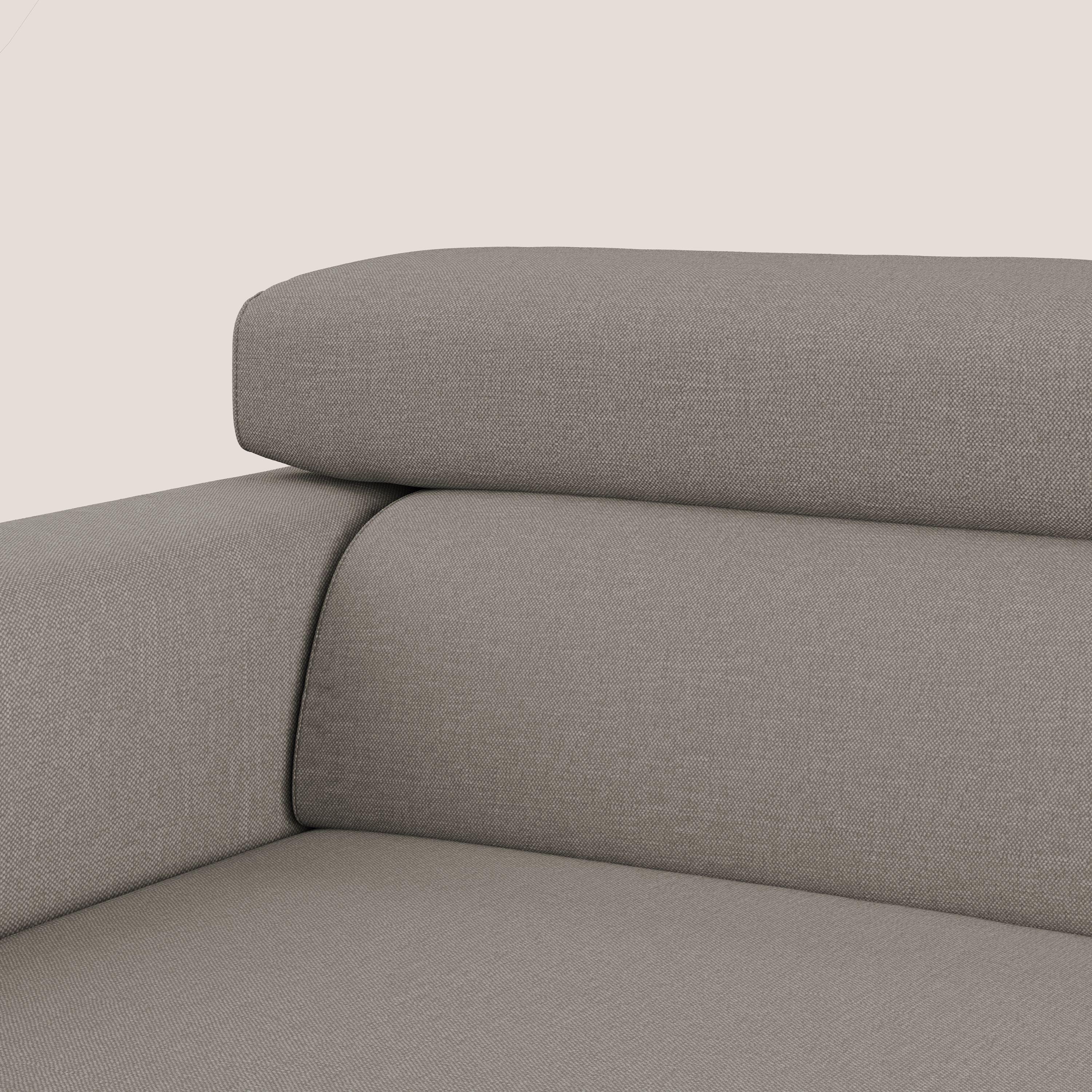 Dylan canapé avec pouf extractible à 3 assises en tissu effet coton imperméable T13 Taupe tortora - Image 10