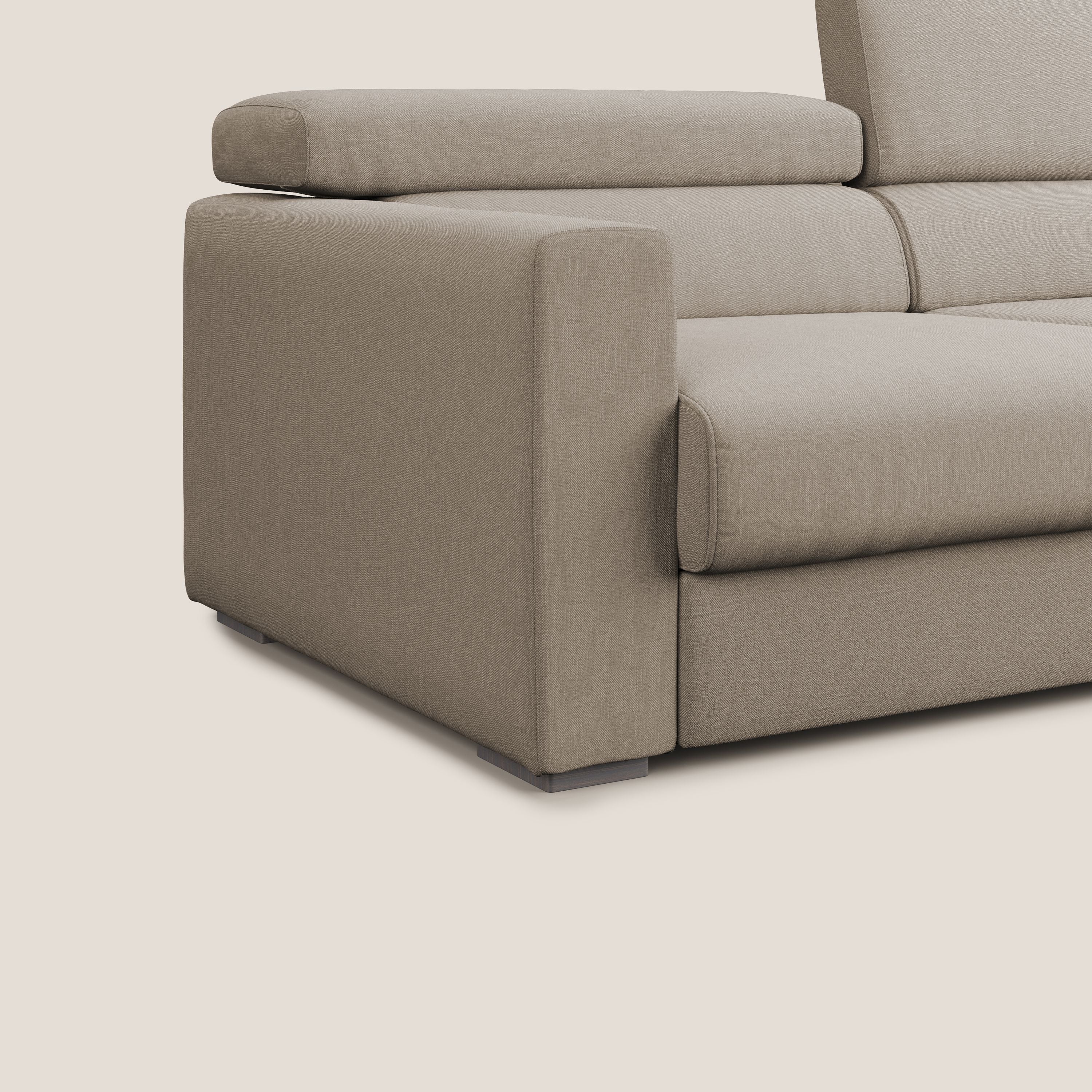 Dylan canapé avec pouf extractible en tissu effet coton imperméable T13 beige - Image 7