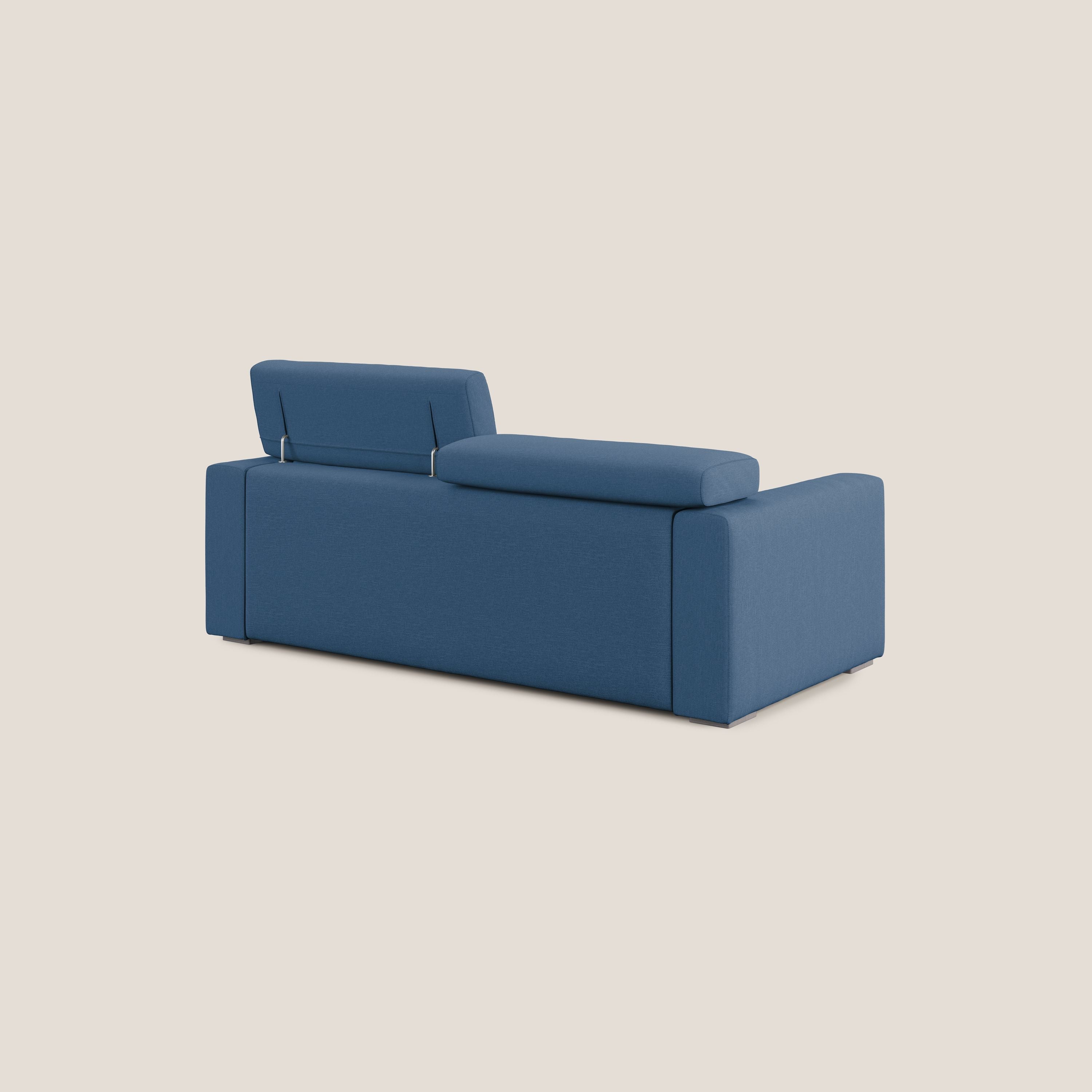 Dylan canapé avec pouf extractible en tissu effet coton imperméable T13 bleu - Image 7