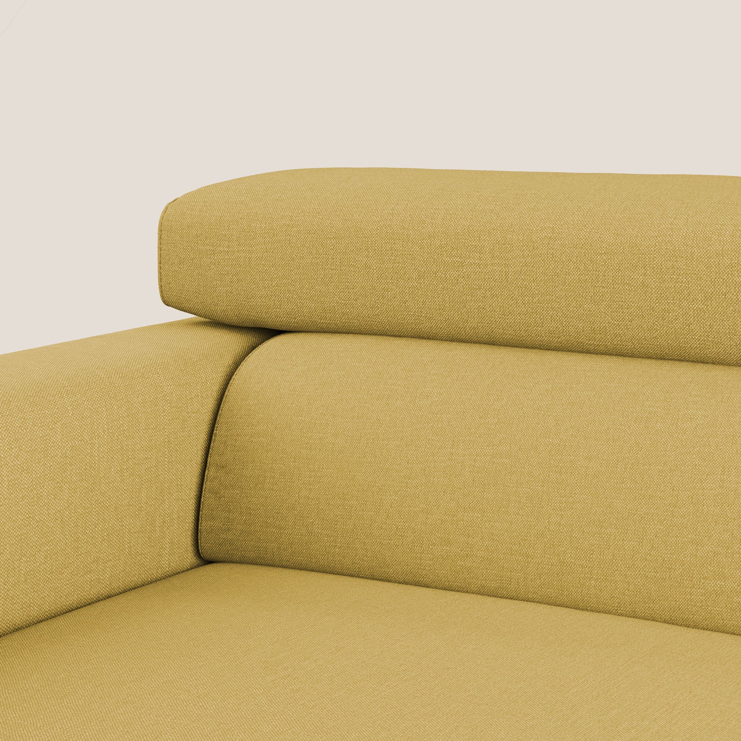 Dylan canapé avec pouf extractible en tissu effet coton imperméable T13 jaune - Image 9