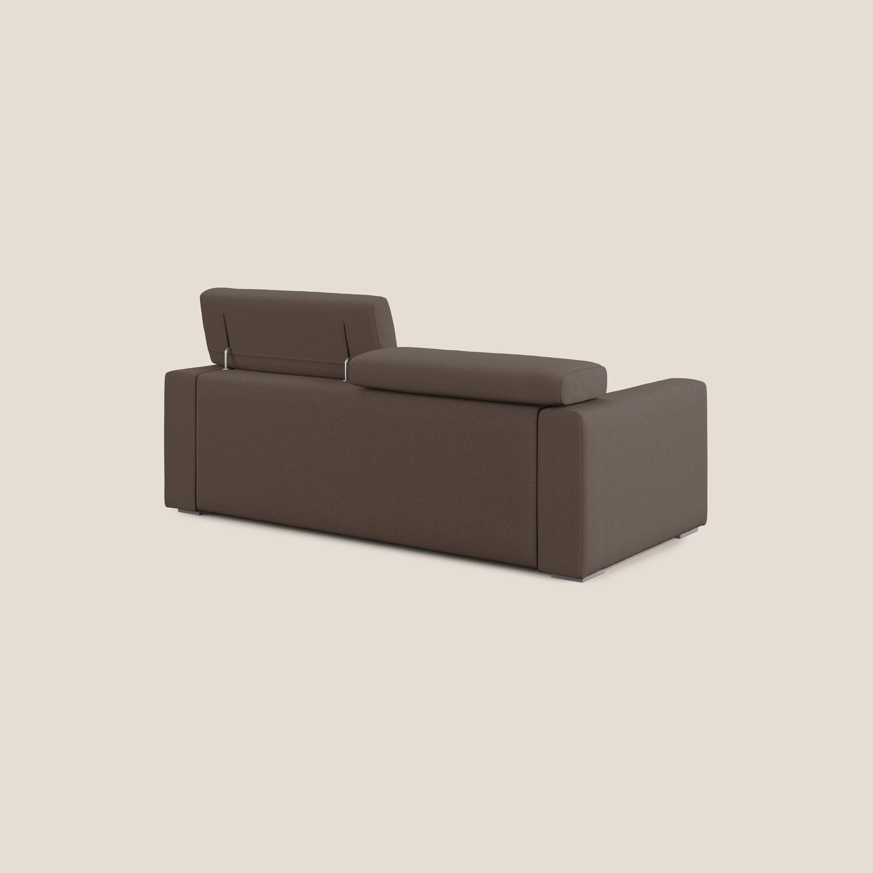 Dylan canapé avec pouf extractible en tissu effet coton imperméable T13 marron - Image 5