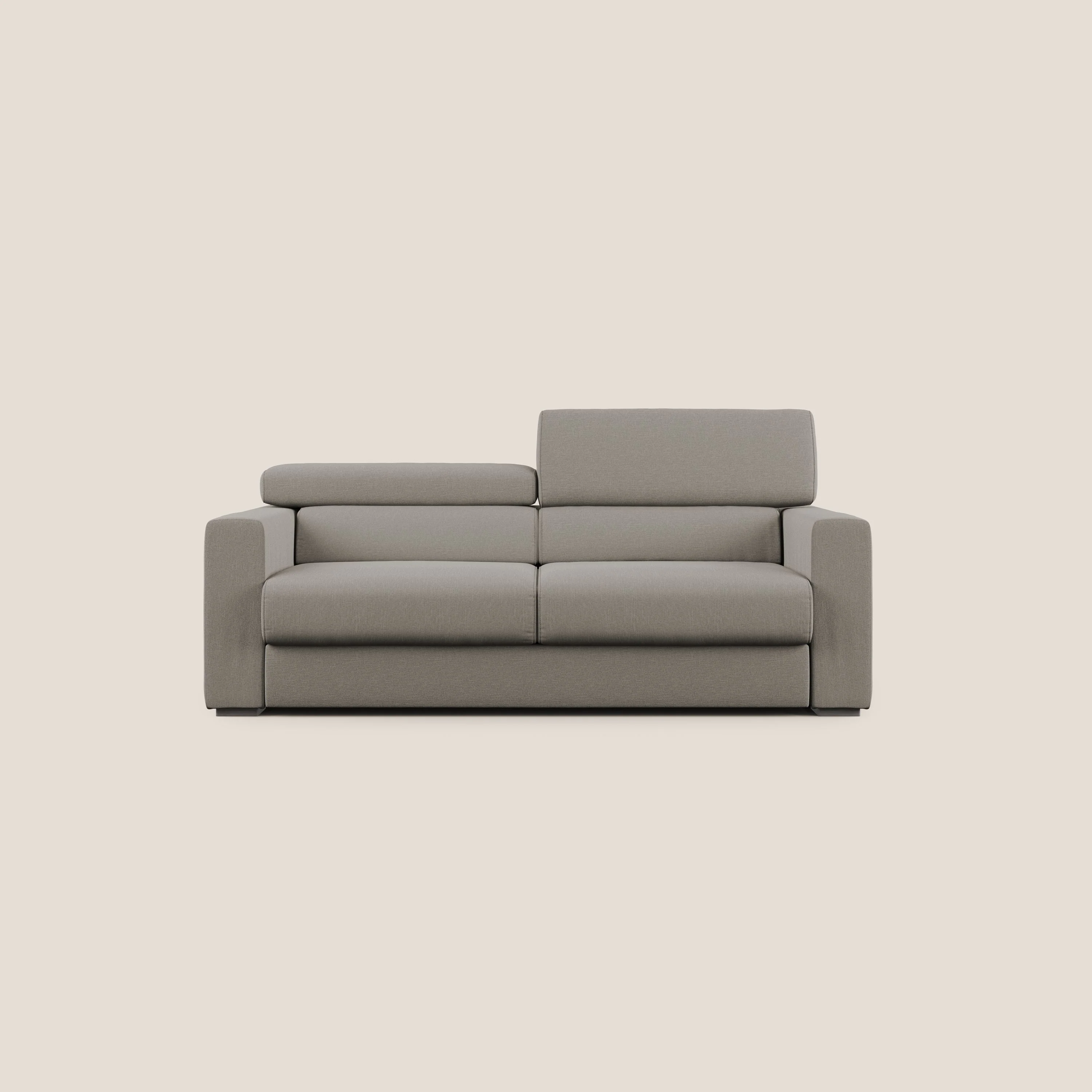 Dylan canapé avec pouf extractible en tissu effet coton imperméable T13 Taupe tortora