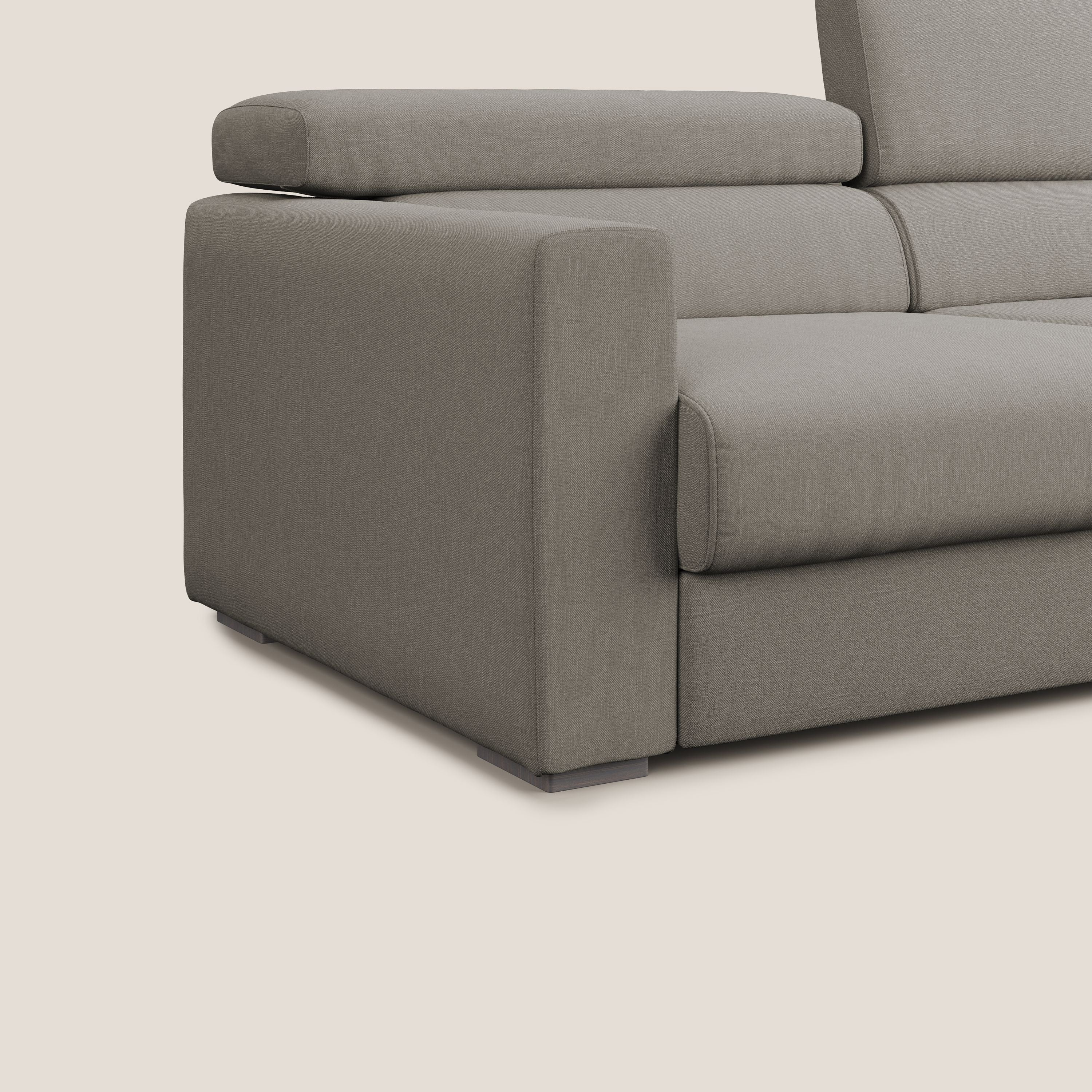 Dylan canapé avec pouf extractible en tissu effet coton imperméable T13 Taupe tortora - Image 7
