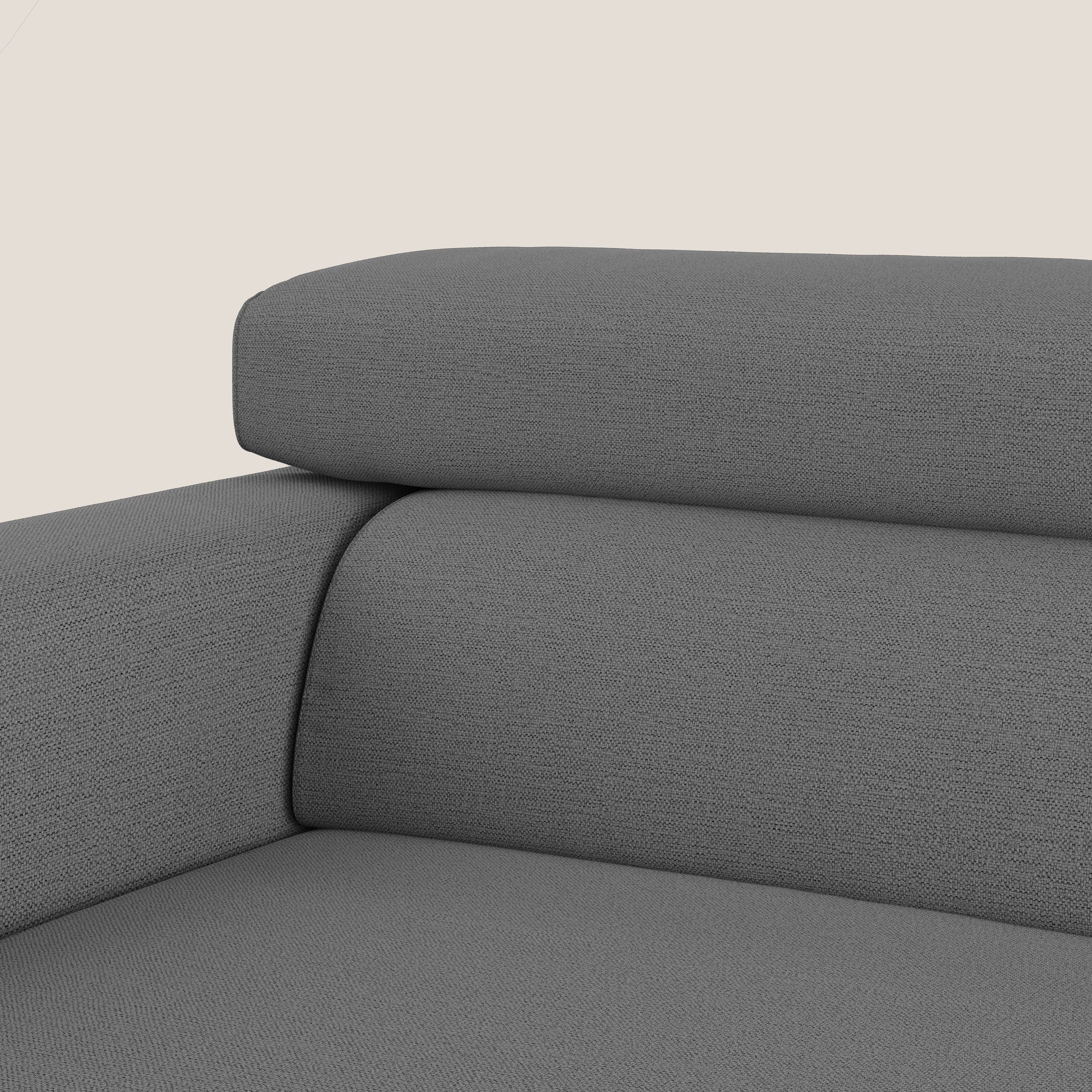 Dylan canapé avec pouf extractible en tissu flamme effet coton impermeabile T19 anthracite - Image 8