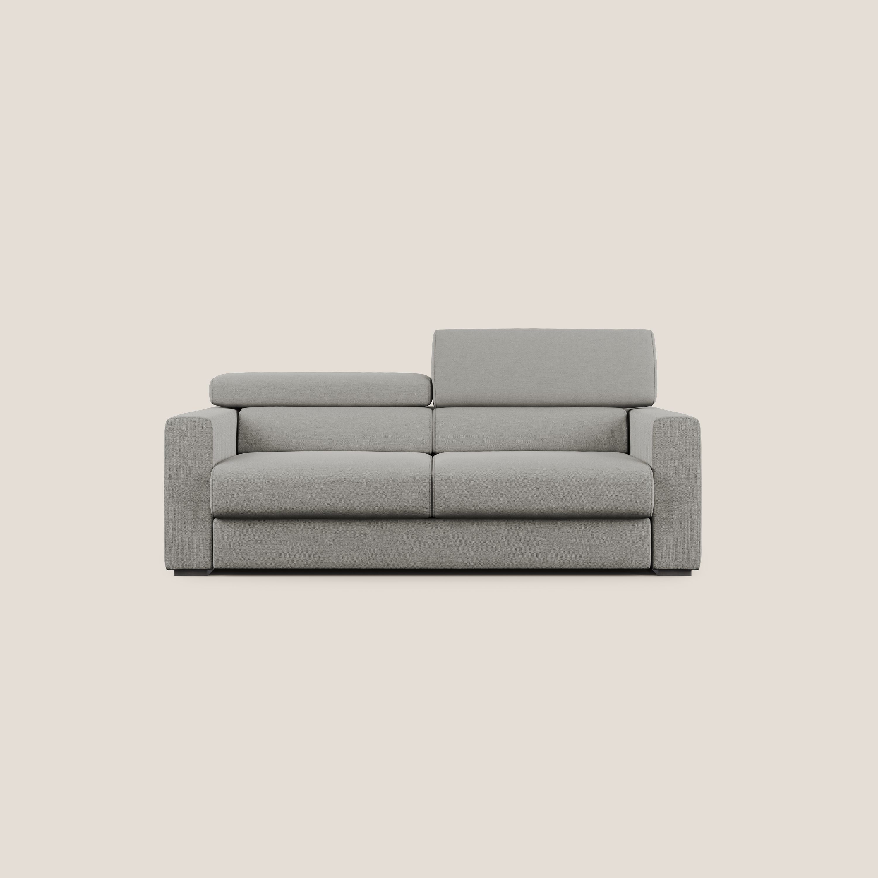 Dylan canapé avec pouf extractible en tissu flamme effet coton impermeabile T19 beige