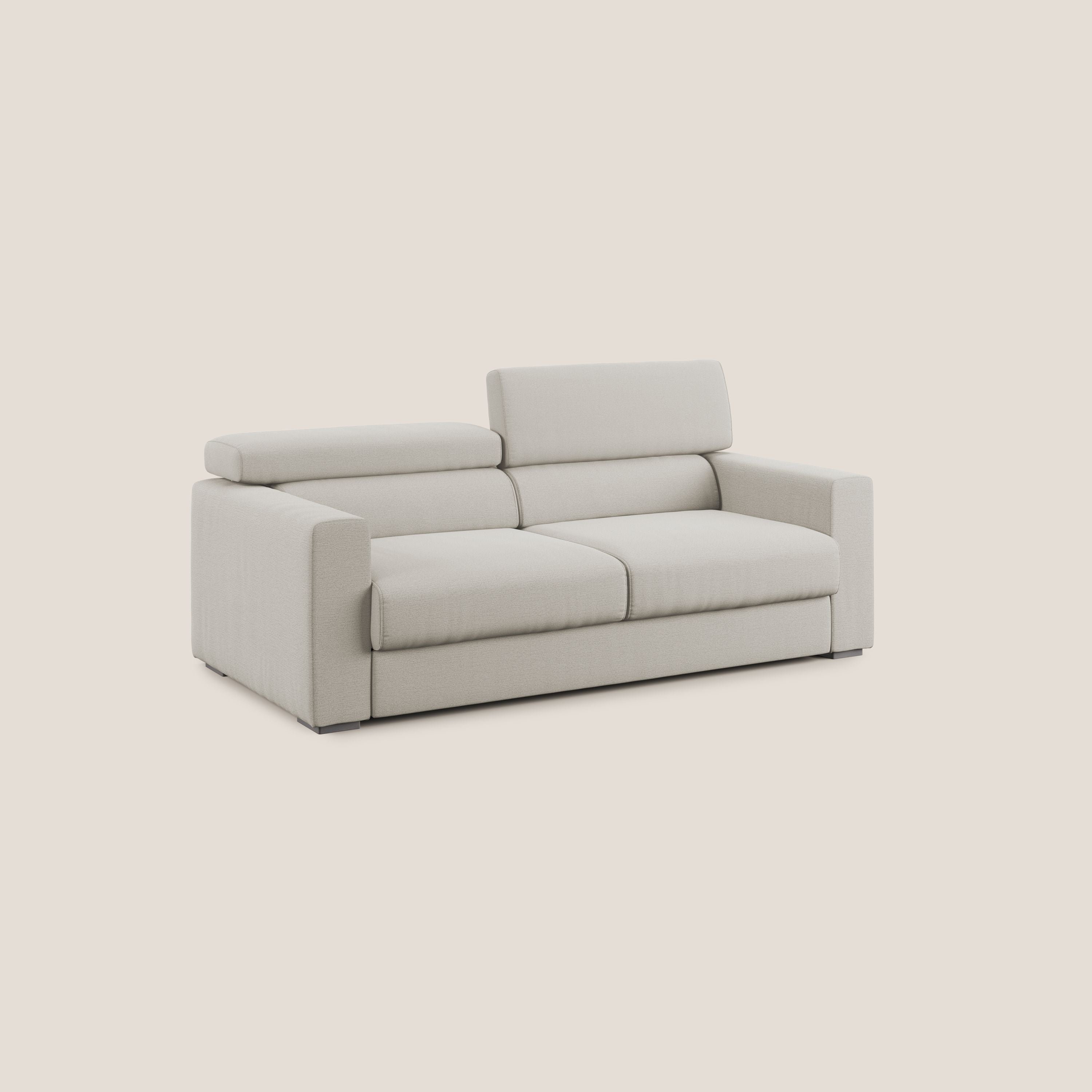 Dylan canapé avec pouf extractible en tissu flamme effet coton impermeabile T19 crème - Image 5
