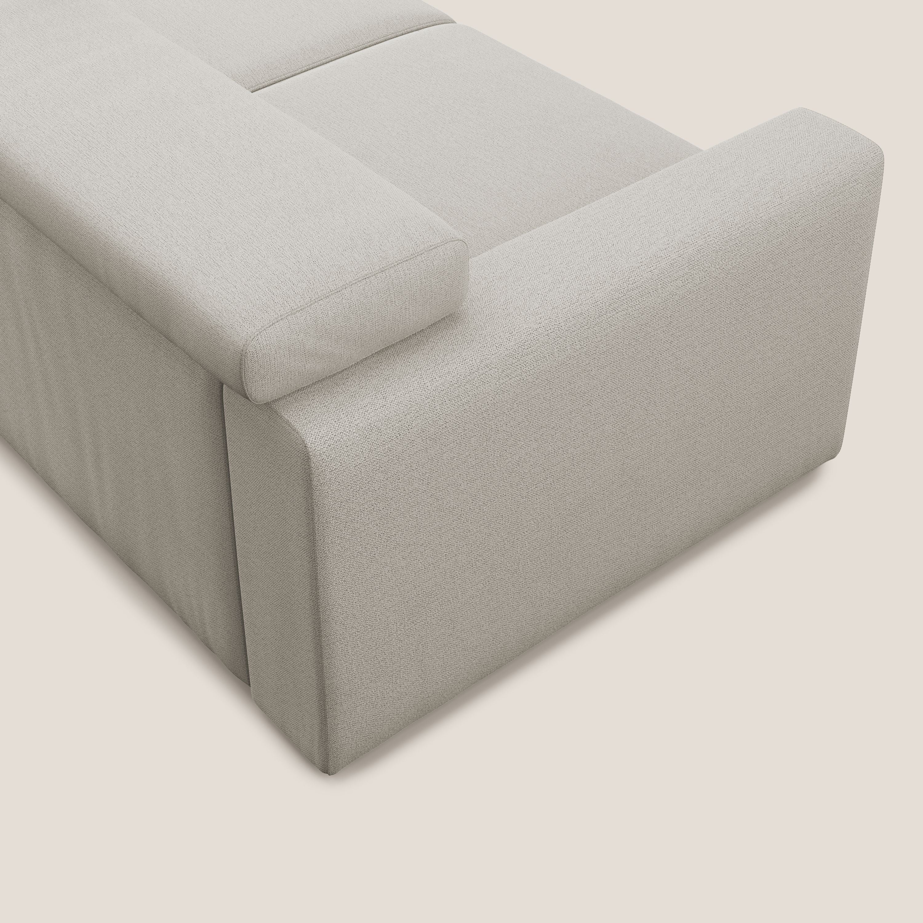 Dylan canapé avec pouf extractible en tissu flamme effet coton impermeabile T19 crème - Image 9