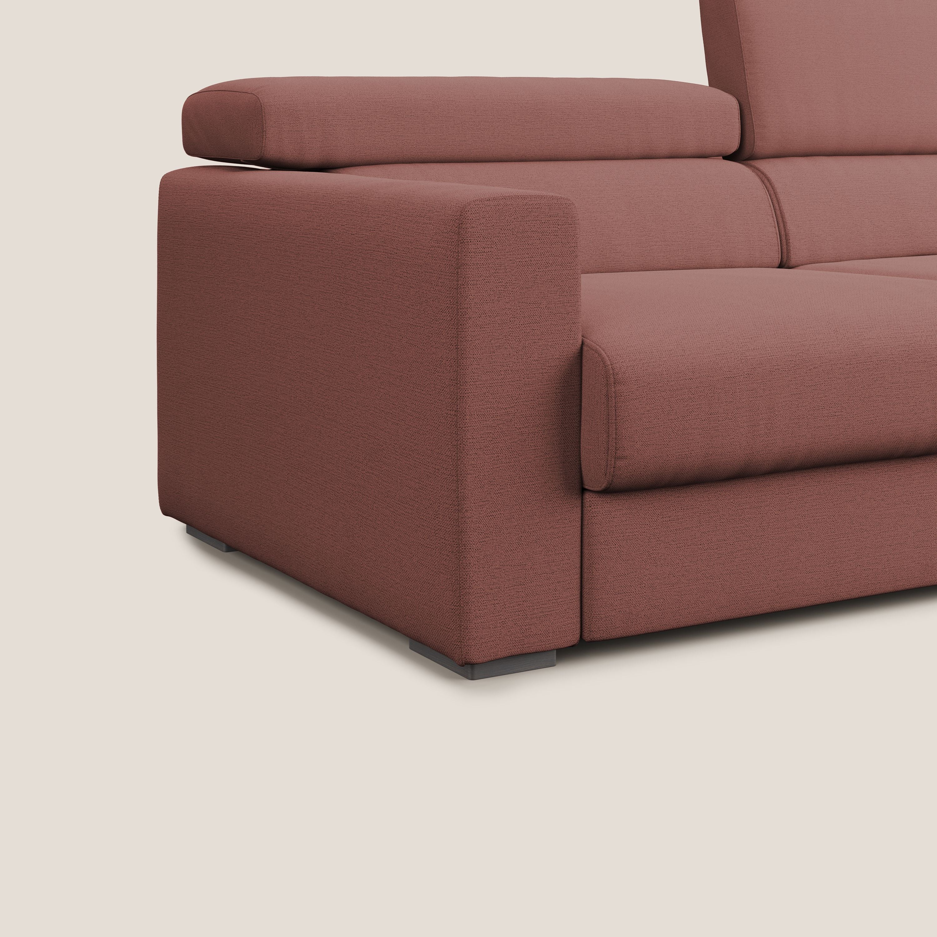 Dylan canapé avec pouf extractible en tissu flamme effet coton impermeabile T19 saumon - Image 6