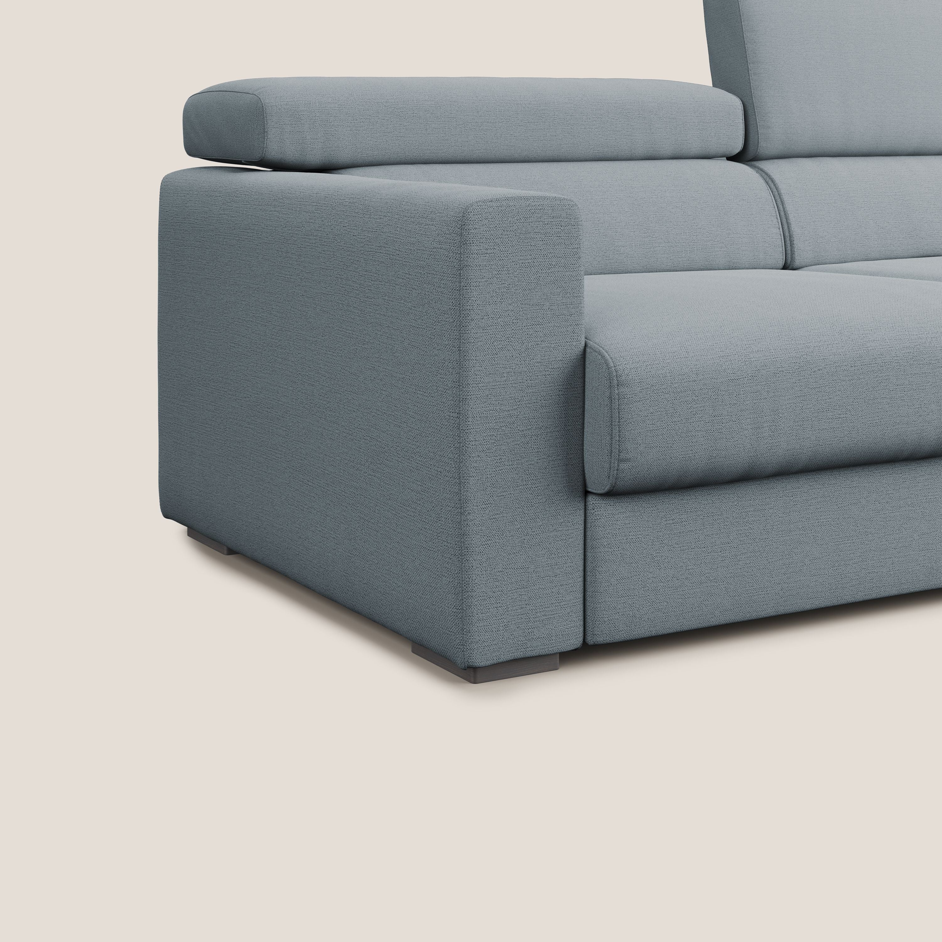 Dylan canapé avec pouf extractible en tissu flamme effet coton impermeabile T19 sucre glace - Image 6