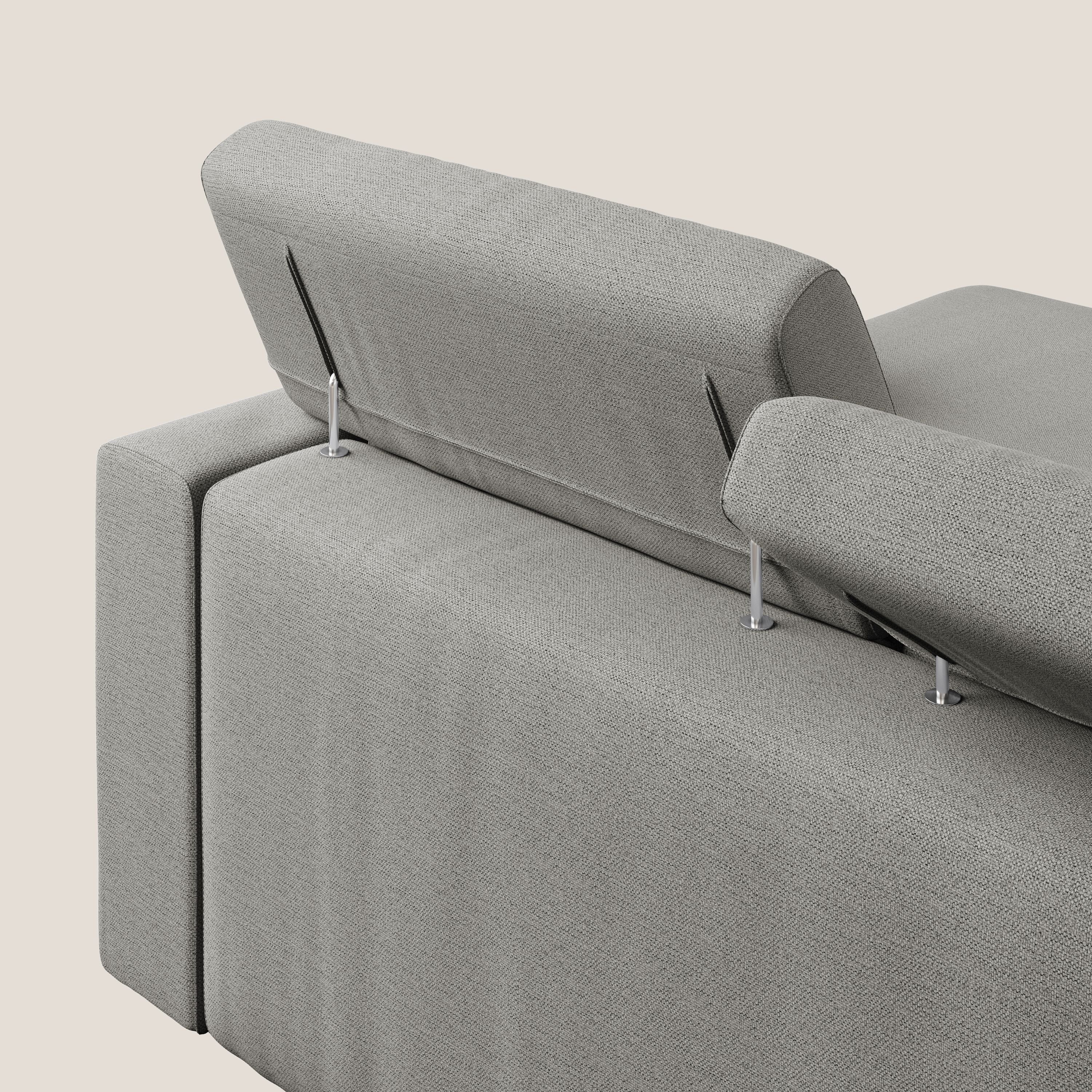 Dylan divano angolare con estraibile a cassettone in tessuto fiammato simil cotone impermeabile T19 beige - Image 7