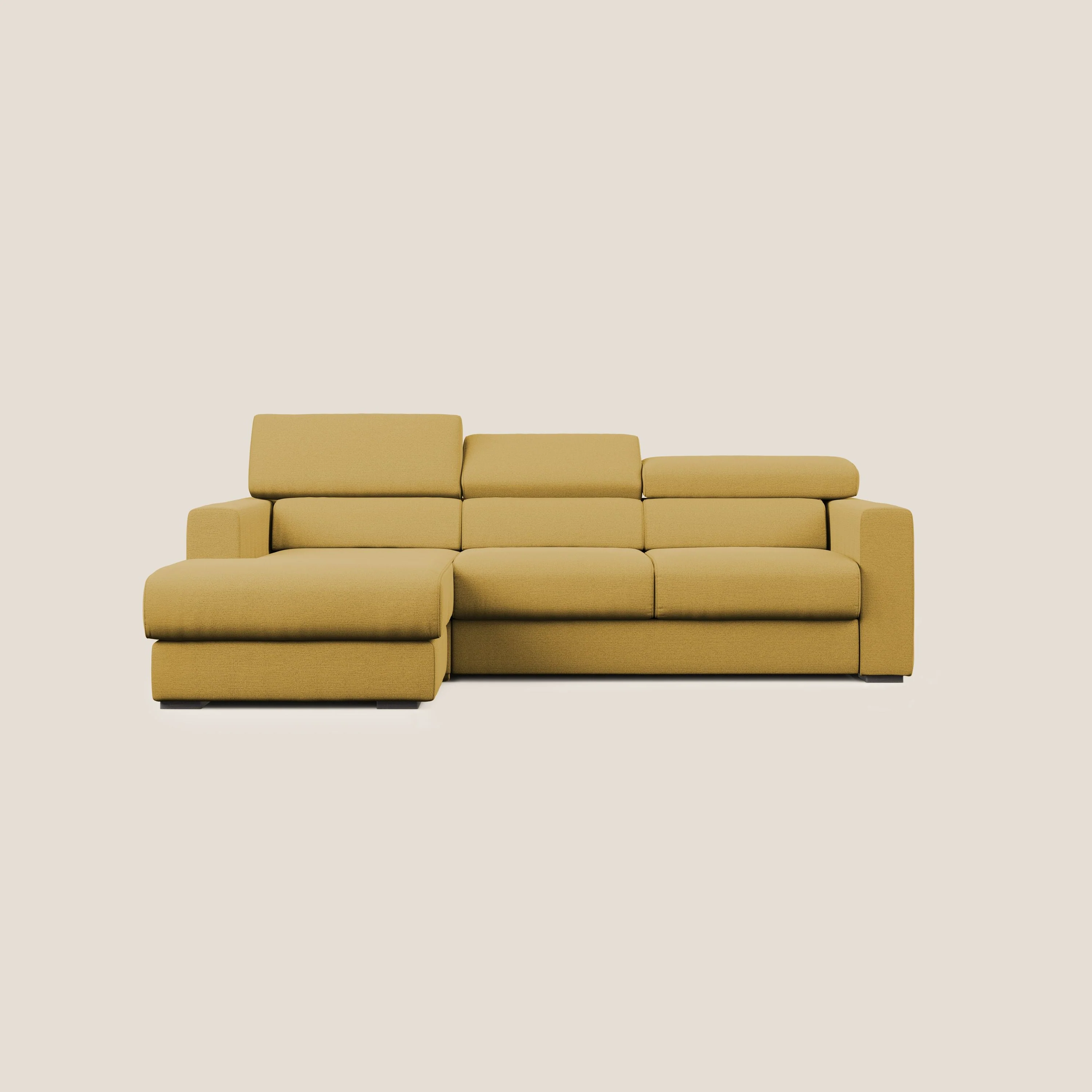 Canapé d'angle Dylan avec tiroir extractible en tissu flammé simili coton imperméable T19 jaune - Image 9