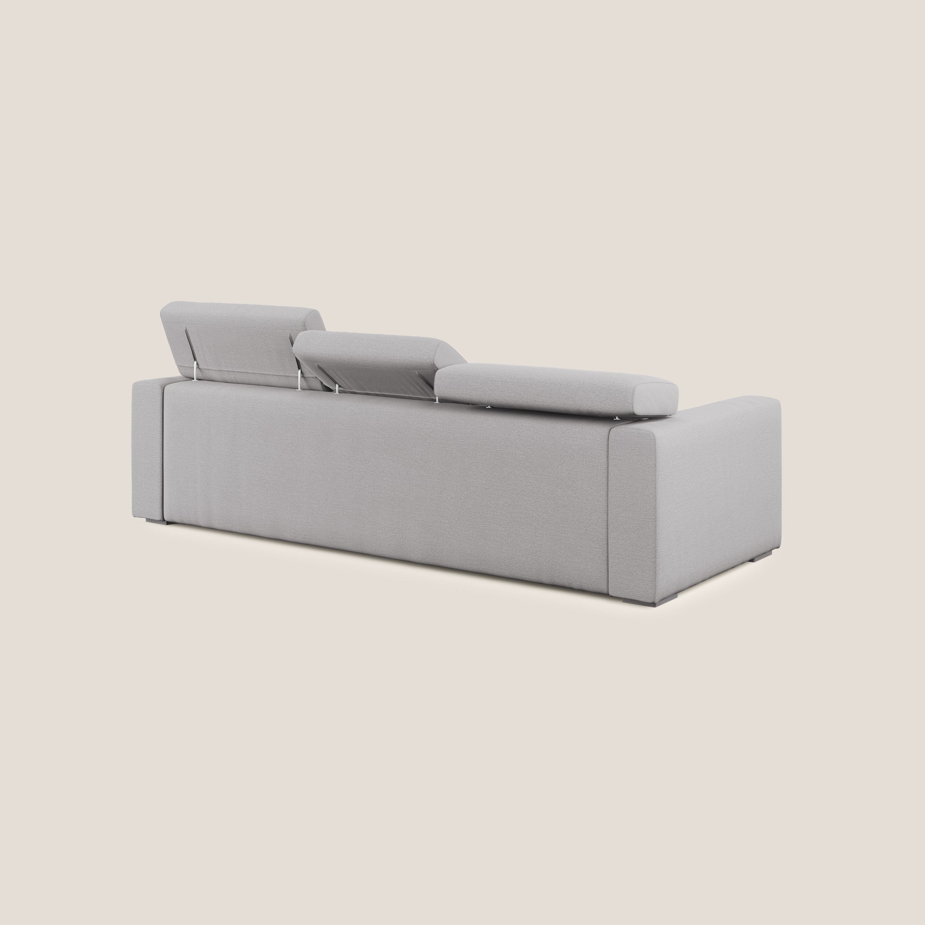 Canapé d'angle Dylan avec tiroir extractible en tissu flammé simili coton imperméable T19 gris - Image 5