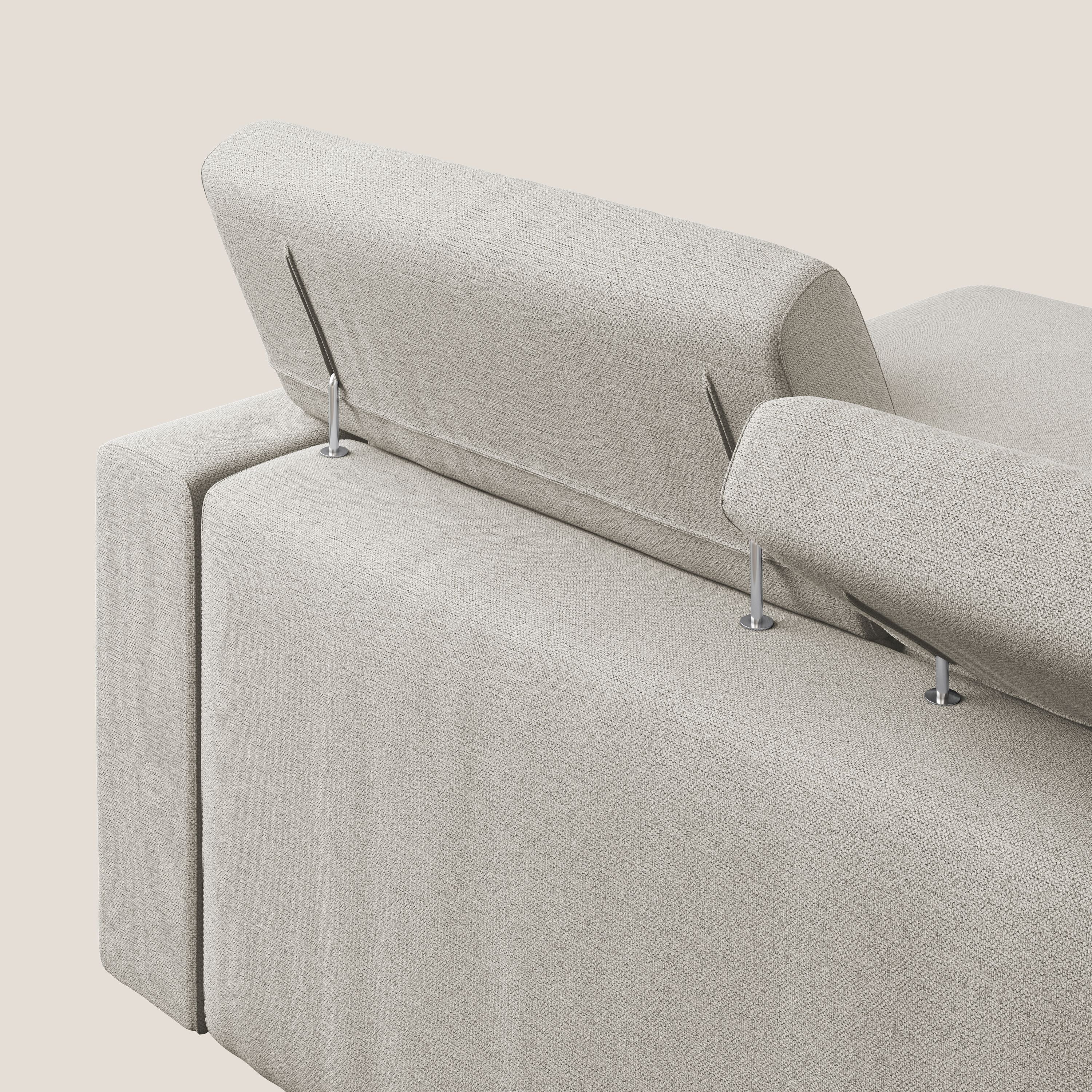Canapé d'angle Dylan avec tiroir extractible en tissu flammé simili coton imperméable T19 crème - Image 7