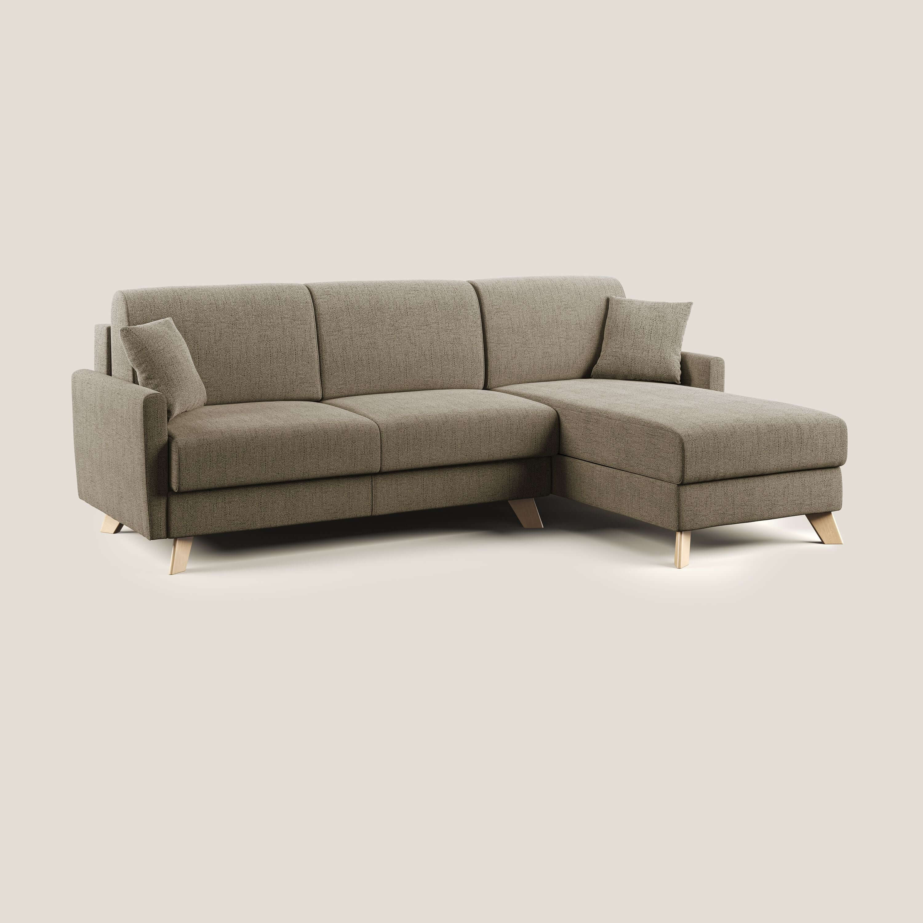 Edgar canapé d'angle convertible en tissu FELIS imperméable T03 marron - Image 2