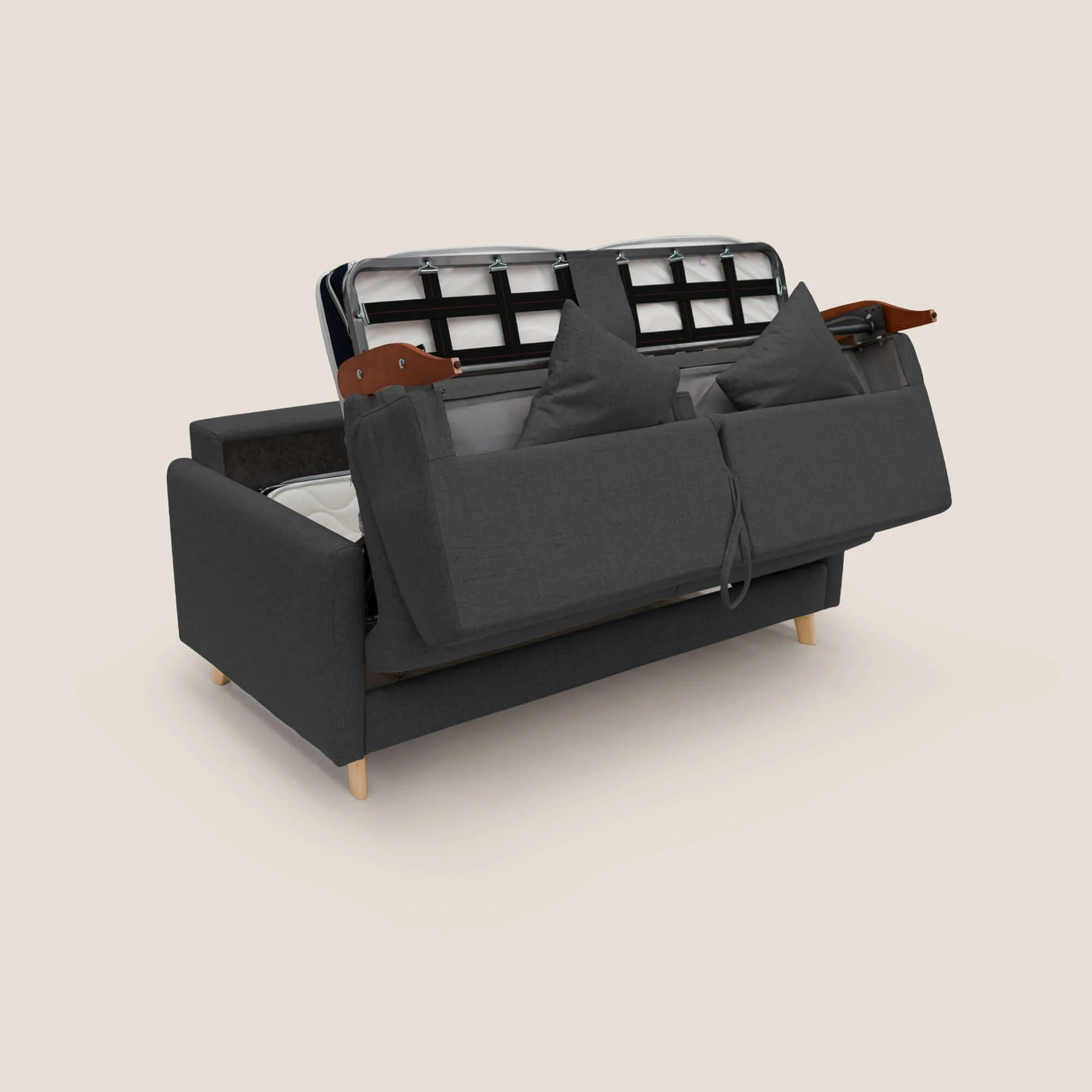 Edgar canapé convertible en tissu FELIS imperméable T03 anthracite - Image 9