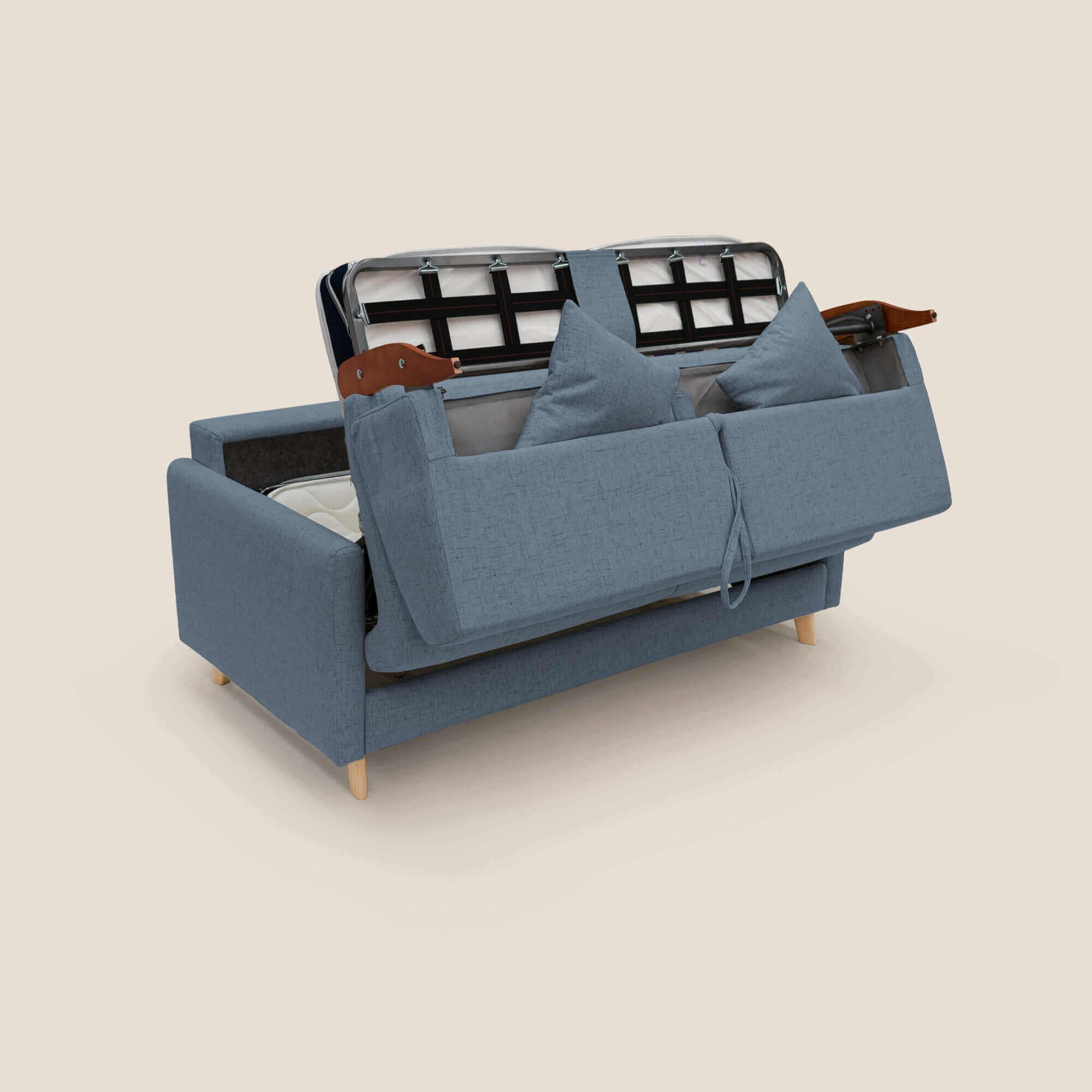 Edgar canapé convertible en tissu FELIS imperméable T03 bleu - Image 9