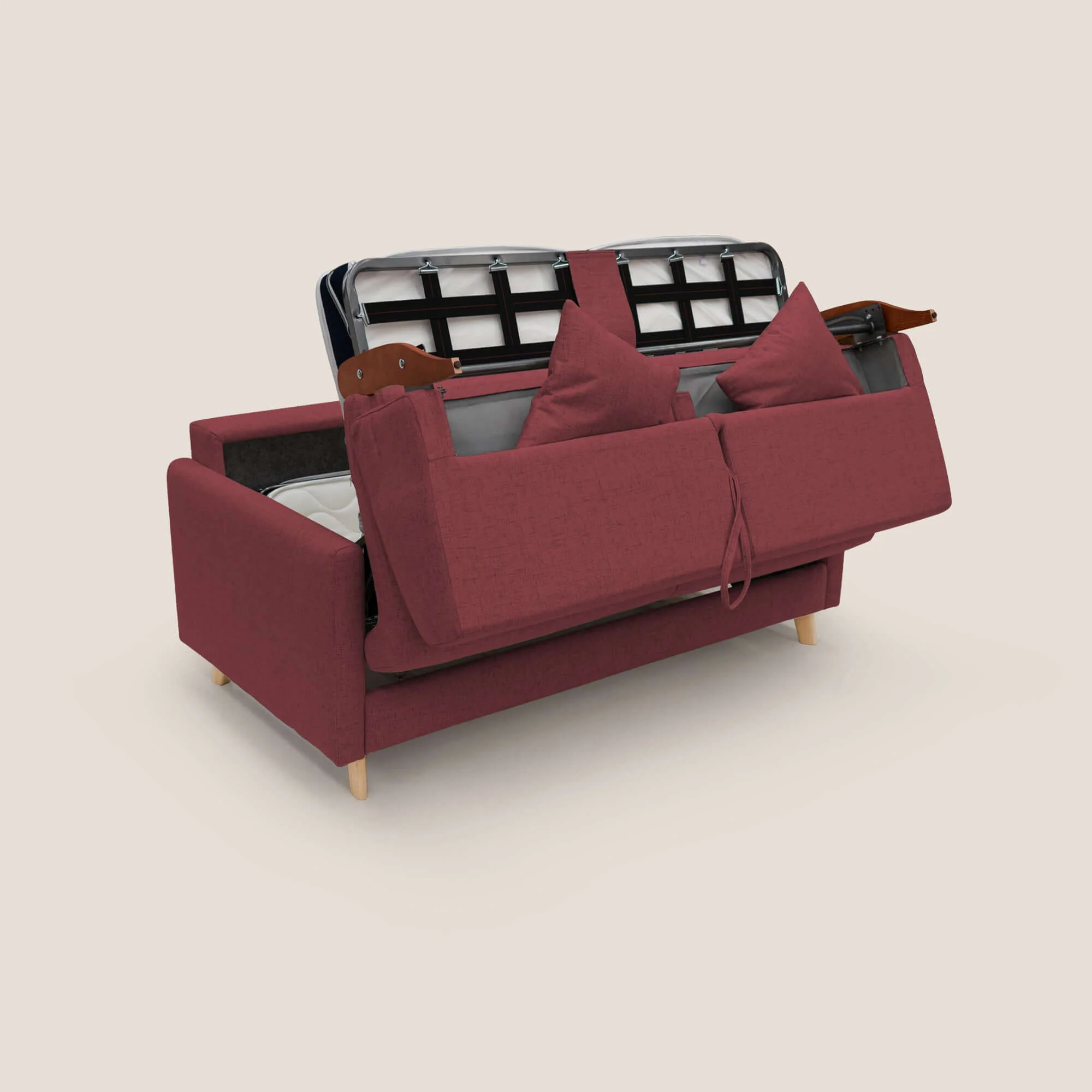 Edgar canapé convertible en tissu FELIS imperméable T03 rouge - Image 7