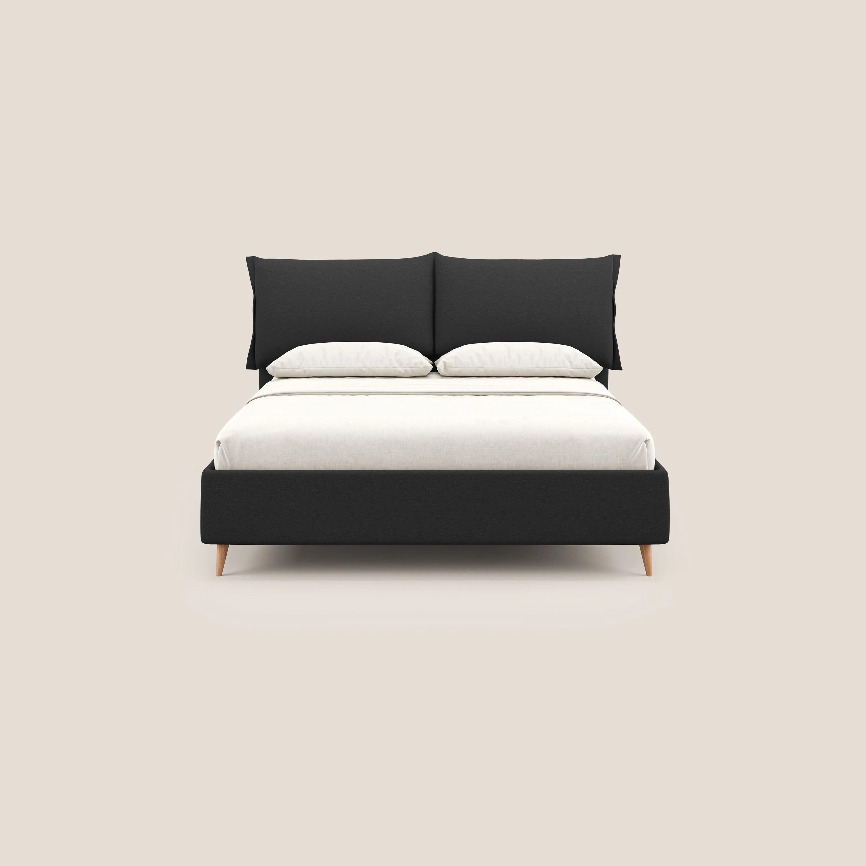 Elettra lit avec coffre de rangement dĂ©houssable avec coussins tĂȘte de lit en tissu impermĂ©able T13 anthracite - Image 3
