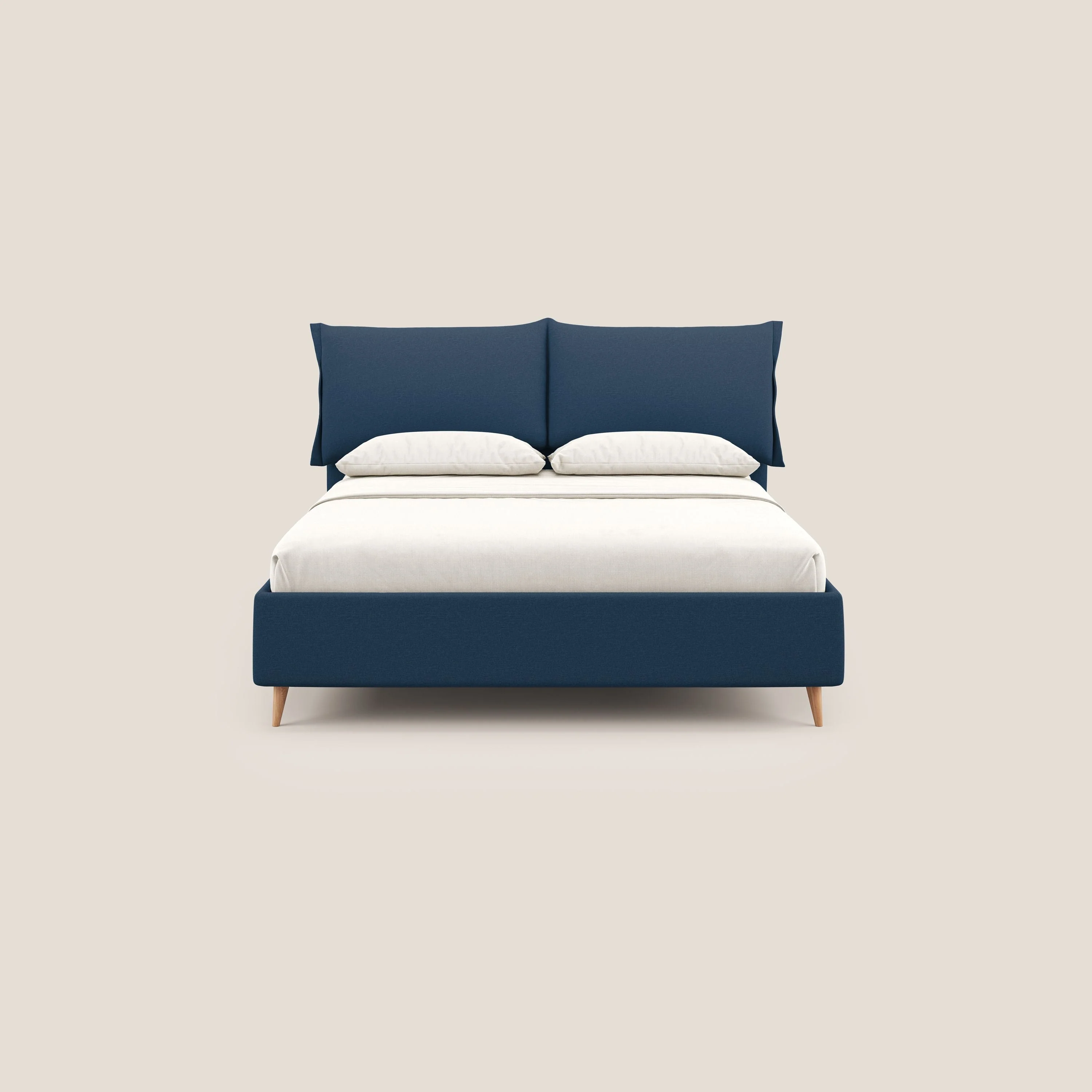 Elettra lit avec coffre de rangement déhoussable avec coussins tête de lit en tissu imperméable T13 bleu - Image 3
