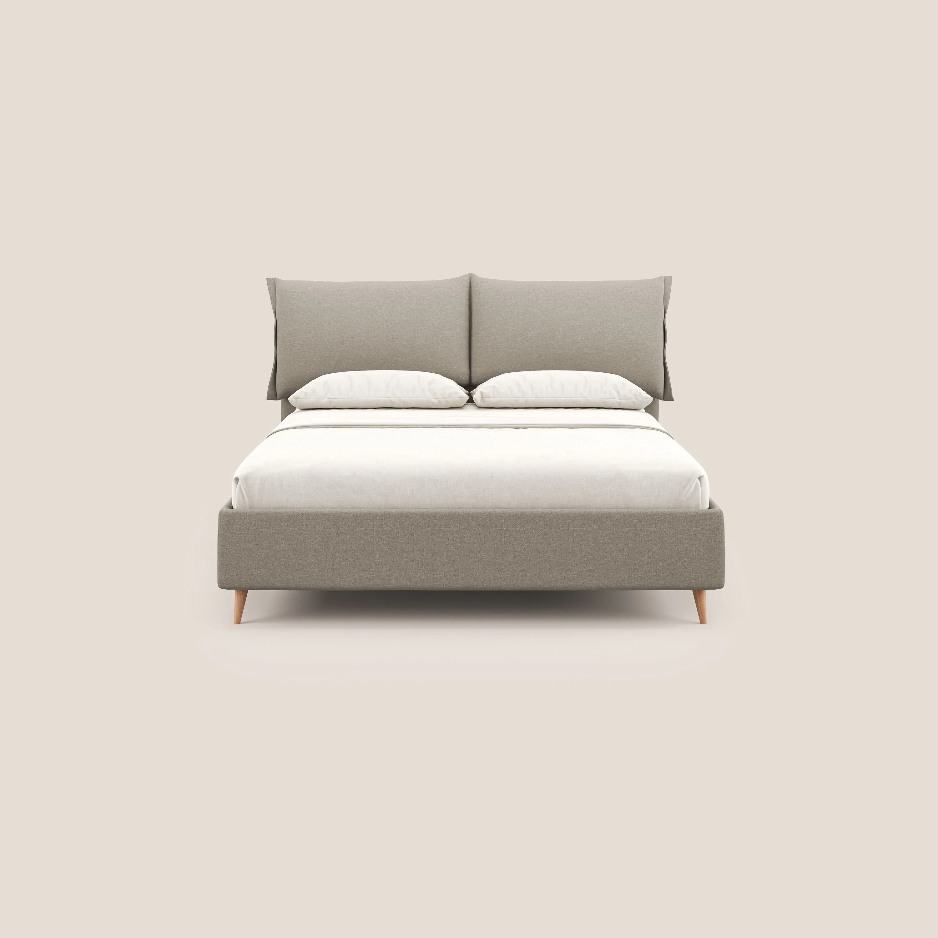 Elettra lit avec coffre de rangement déhoussable avec coussins tête de lit en tissu imperméable T13 crème - Image 3