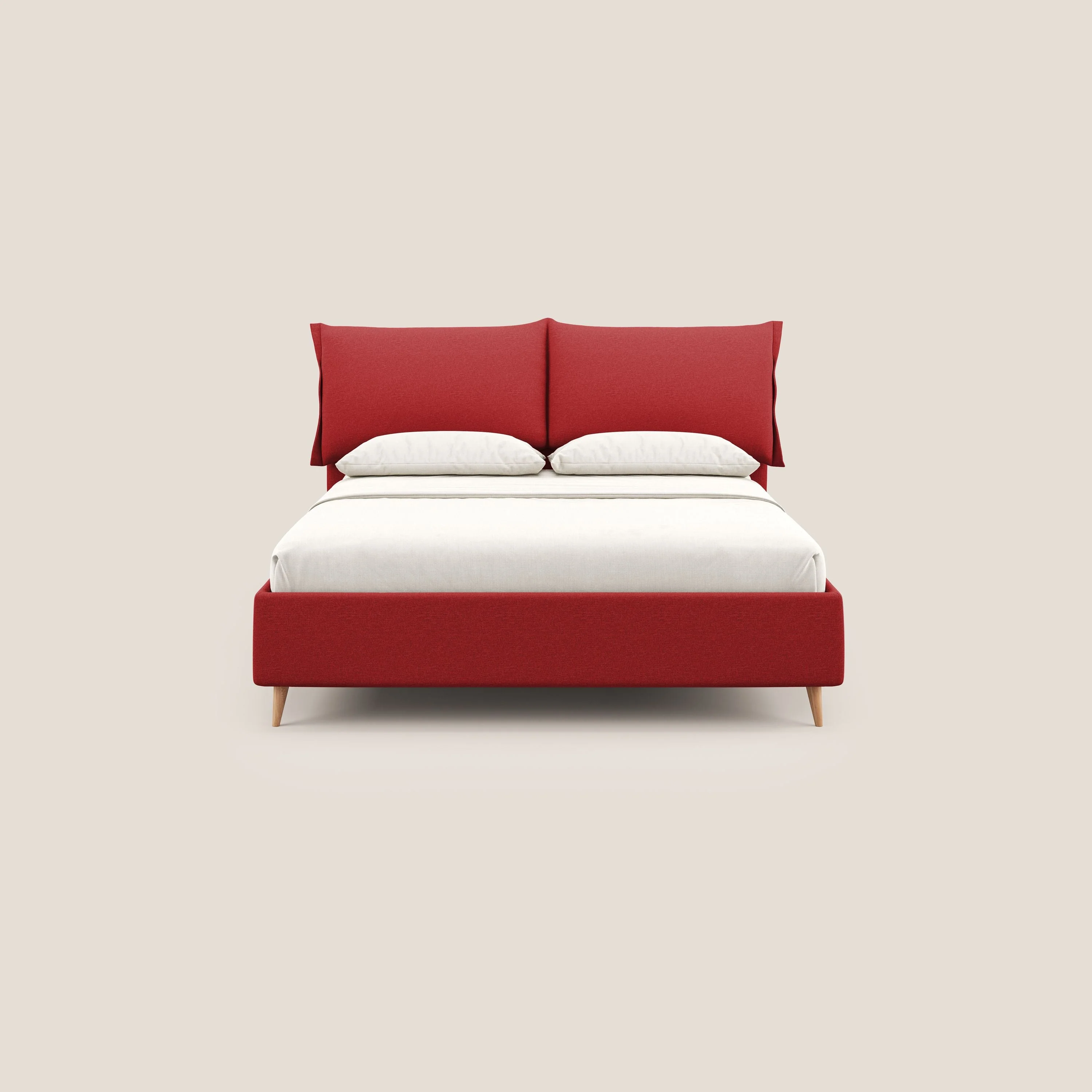 Elettra lit avec coffre de rangement dĂ©houssable avec coussins tĂȘte de lit en tissu impermĂ©able T13 rouge - Image 3