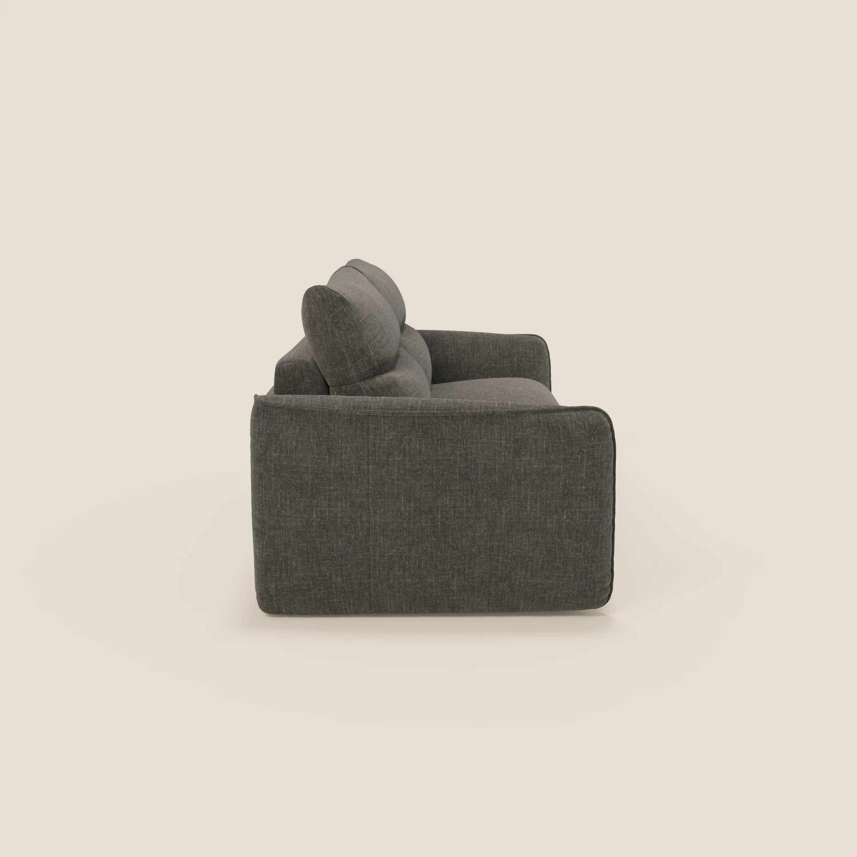 Elios Canapé convertible avec coussins de dossier souples en tissu détachable T24 anthracite - Image 4