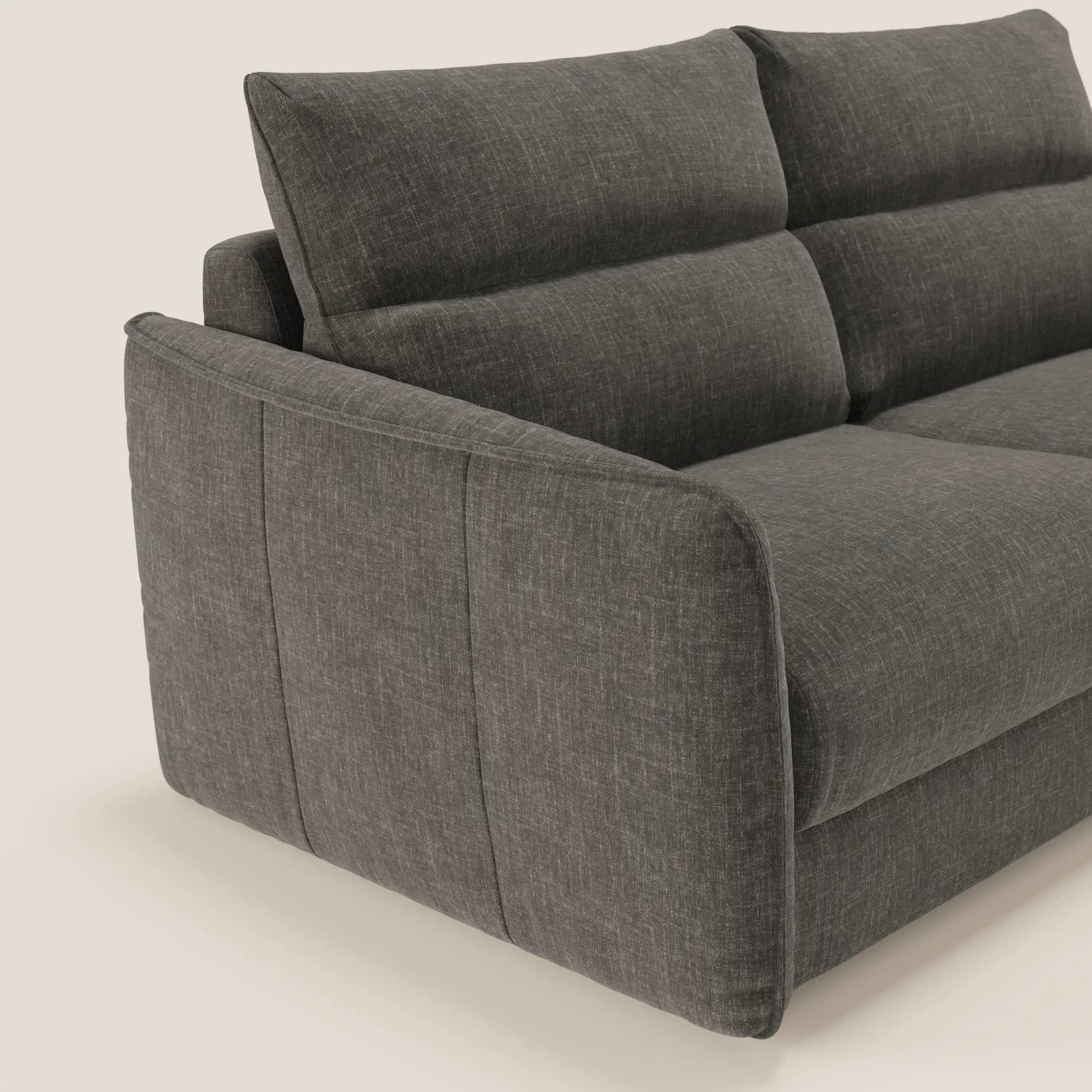 Elios Canapé convertible avec coussins de dossier souples en tissu détachable T24 anthracite - Image 6
