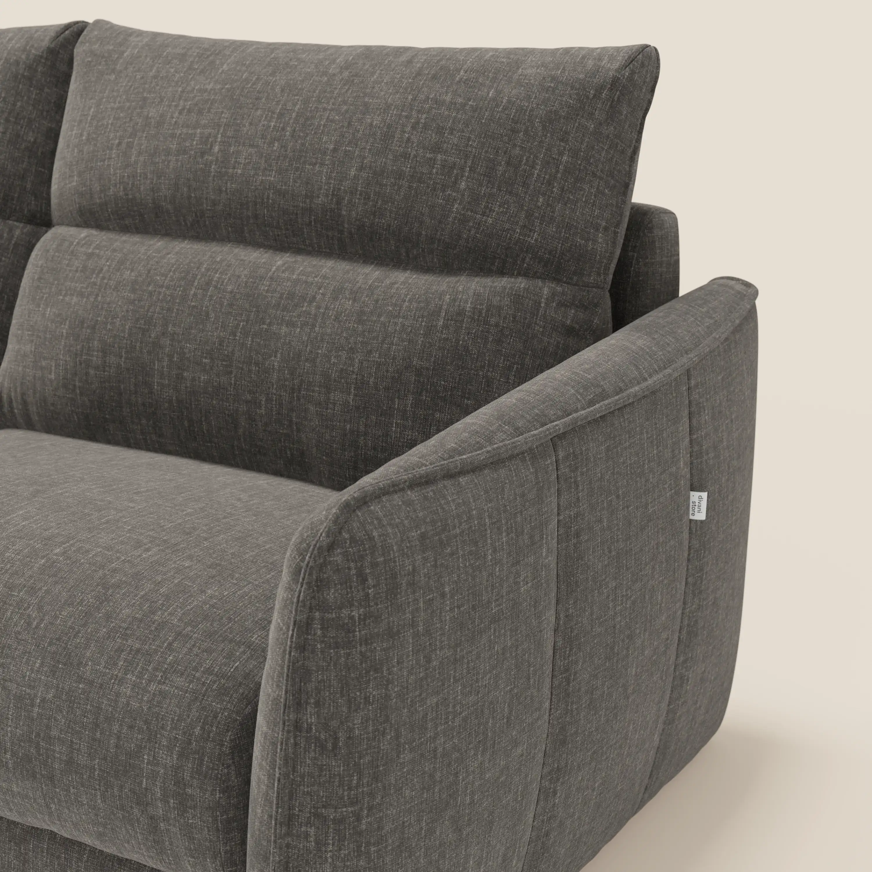Elios Canapé convertible avec coussins de dossier souples en tissu détachable T24 anthracite - Image 7