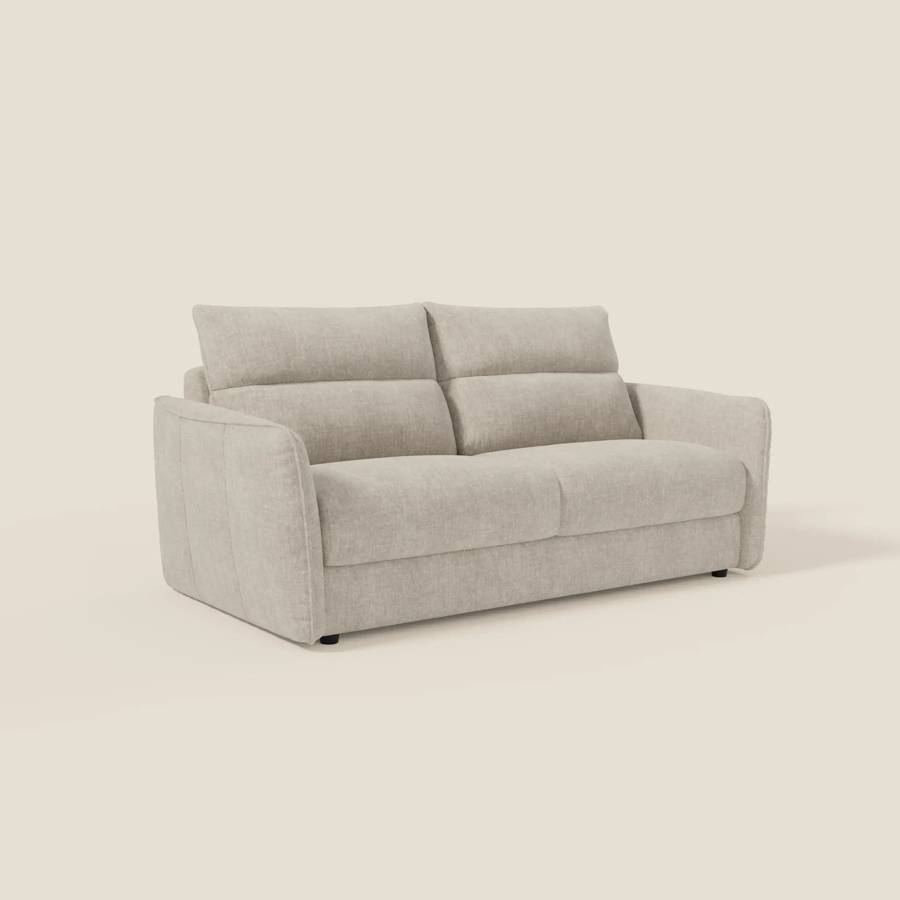 Elios Canapé convertible avec coussins de dossier souples en tissu détachable T24 blanc - Image 3