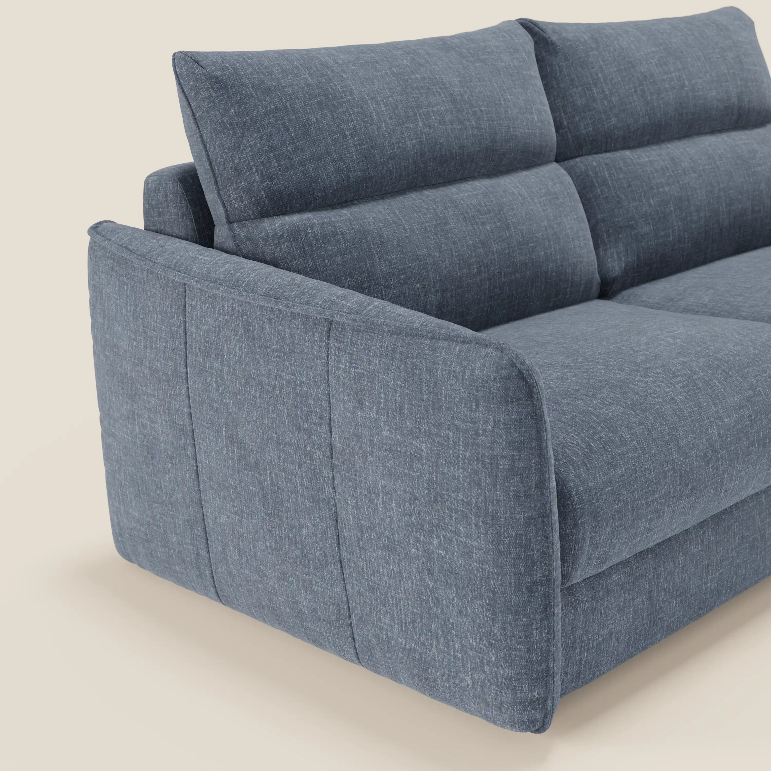 Elios Canapé convertible avec coussins de dossier souples en tissu détachable T24 bleu ardoise - Image 6