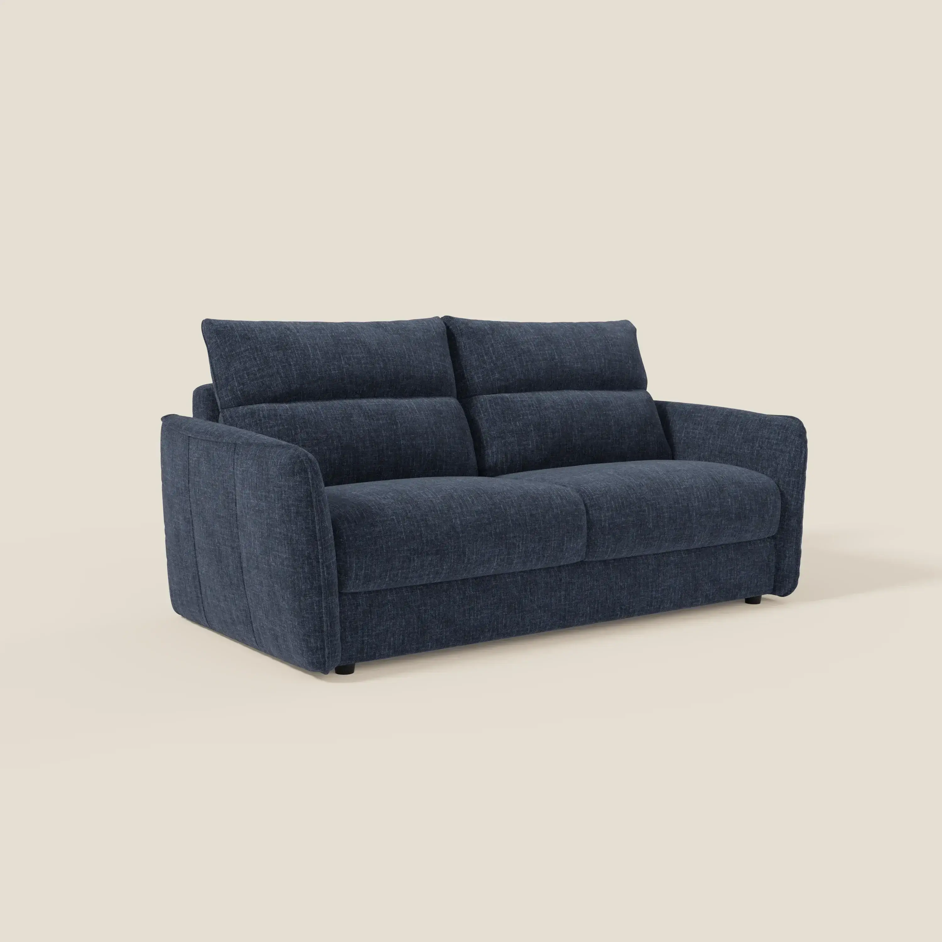 Elios Canapé convertible avec coussins de dossier souples en tissu détachable T24 bleu nuit - Image 3